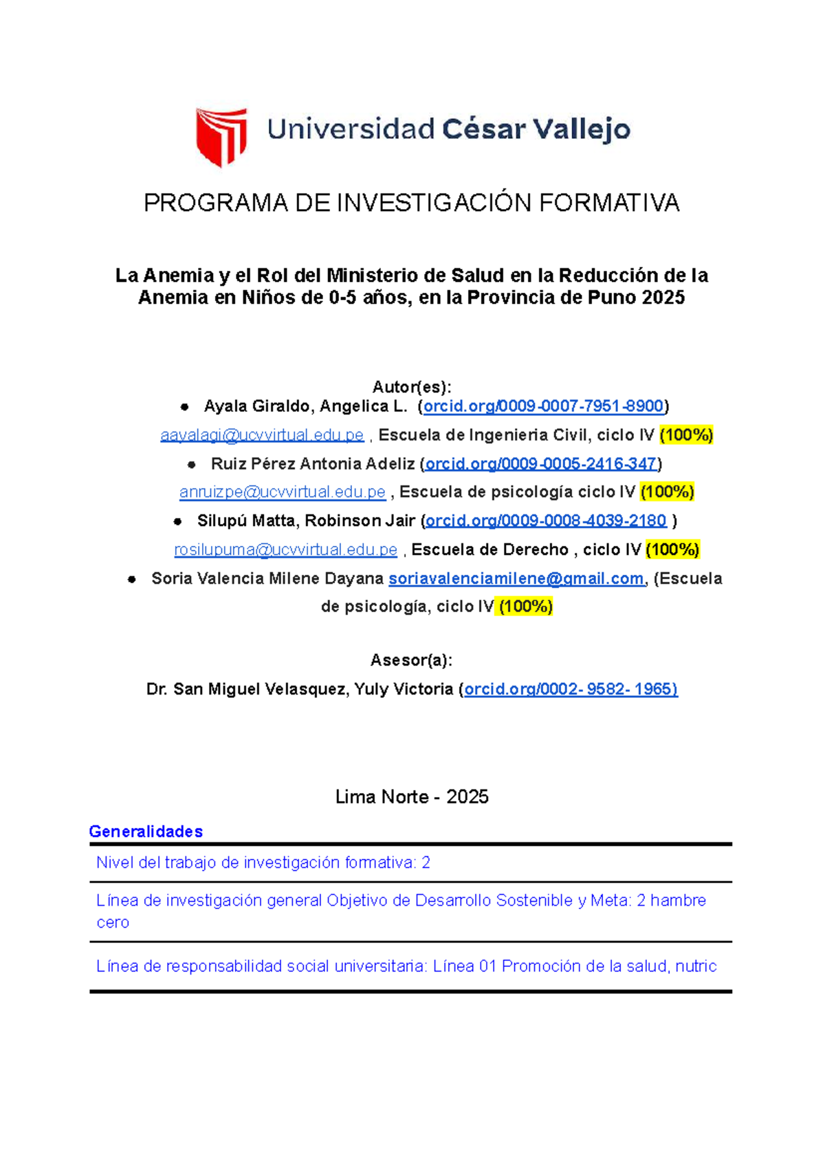 Análisis de la Anemia Infantil y Estrategias del MINSA en Puno 2025 ...