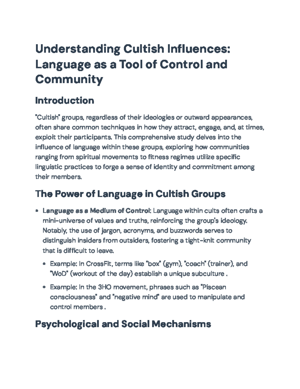 Understanding Cultish Influences: Language's Role in Control & Identity ...