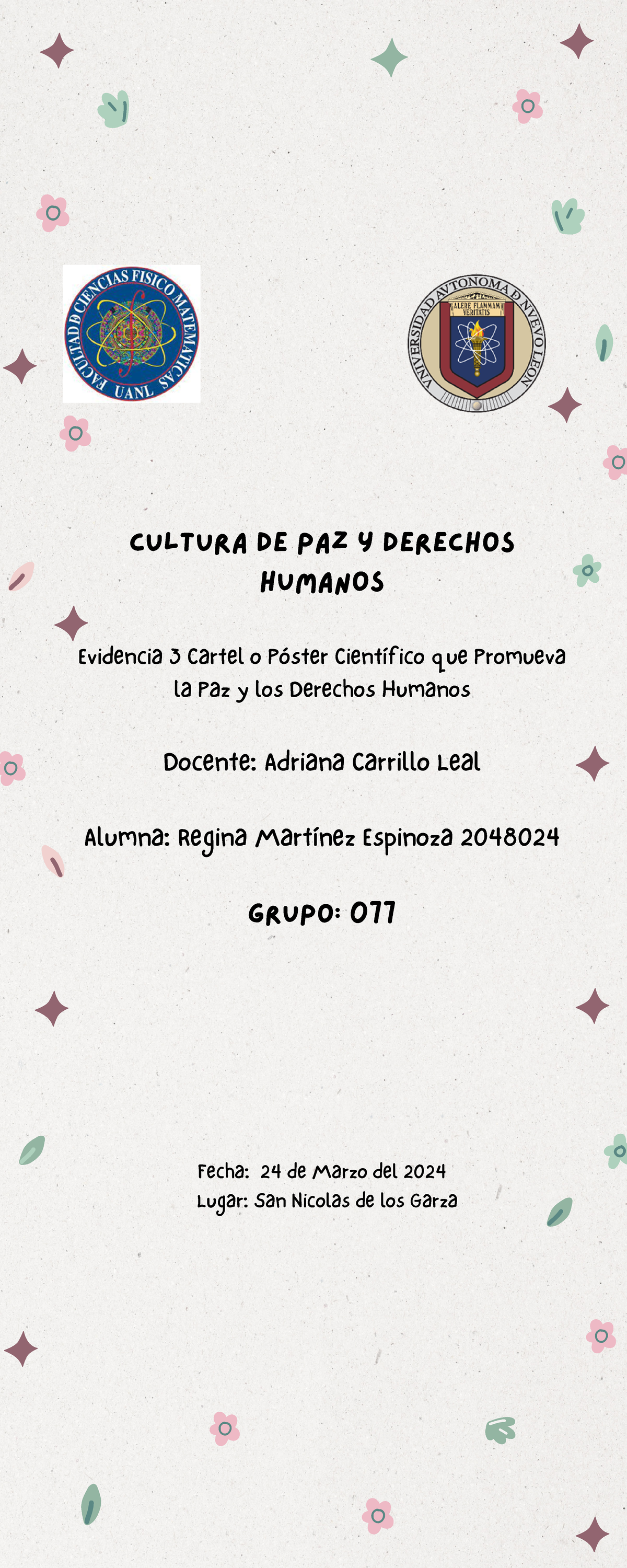 Ev3 RME CPDH - Proyecto de Cartel sobre Paz y Derechos Humanos - Studocu