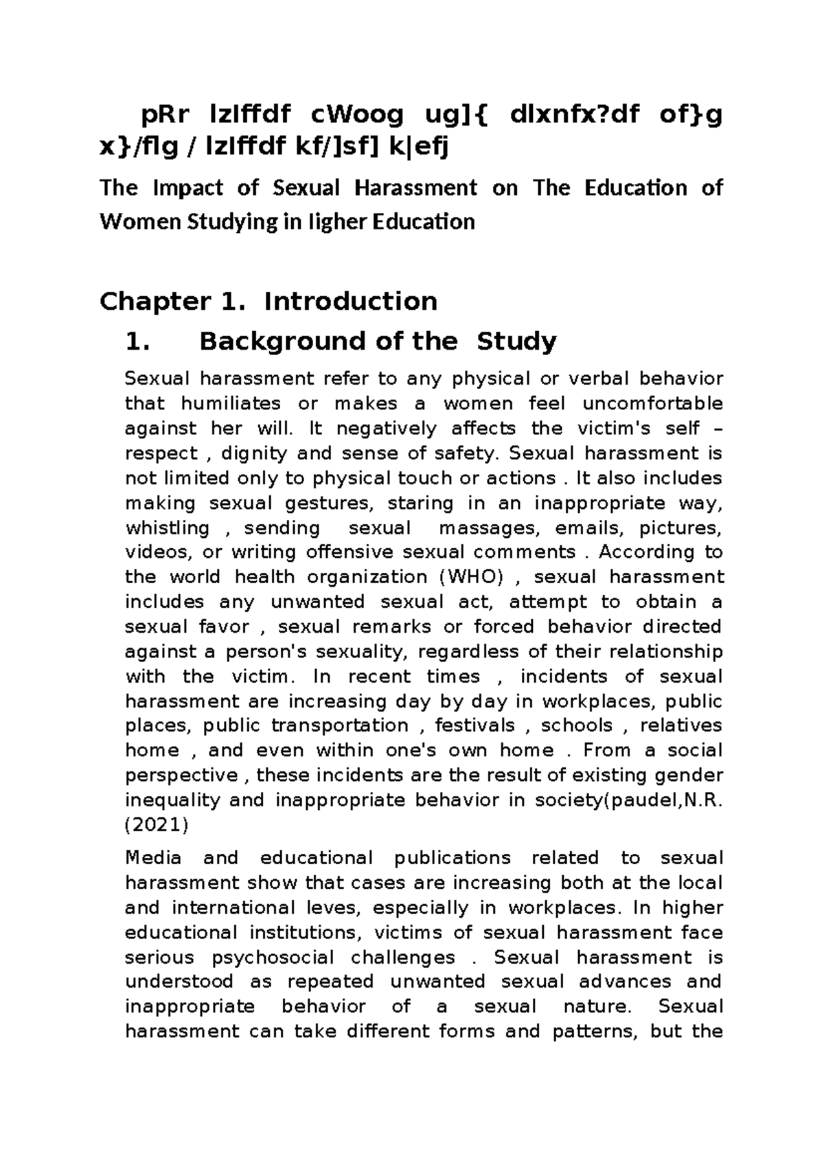 The Impact of Sexual Harassment on Women's Education in Higher Ed ...