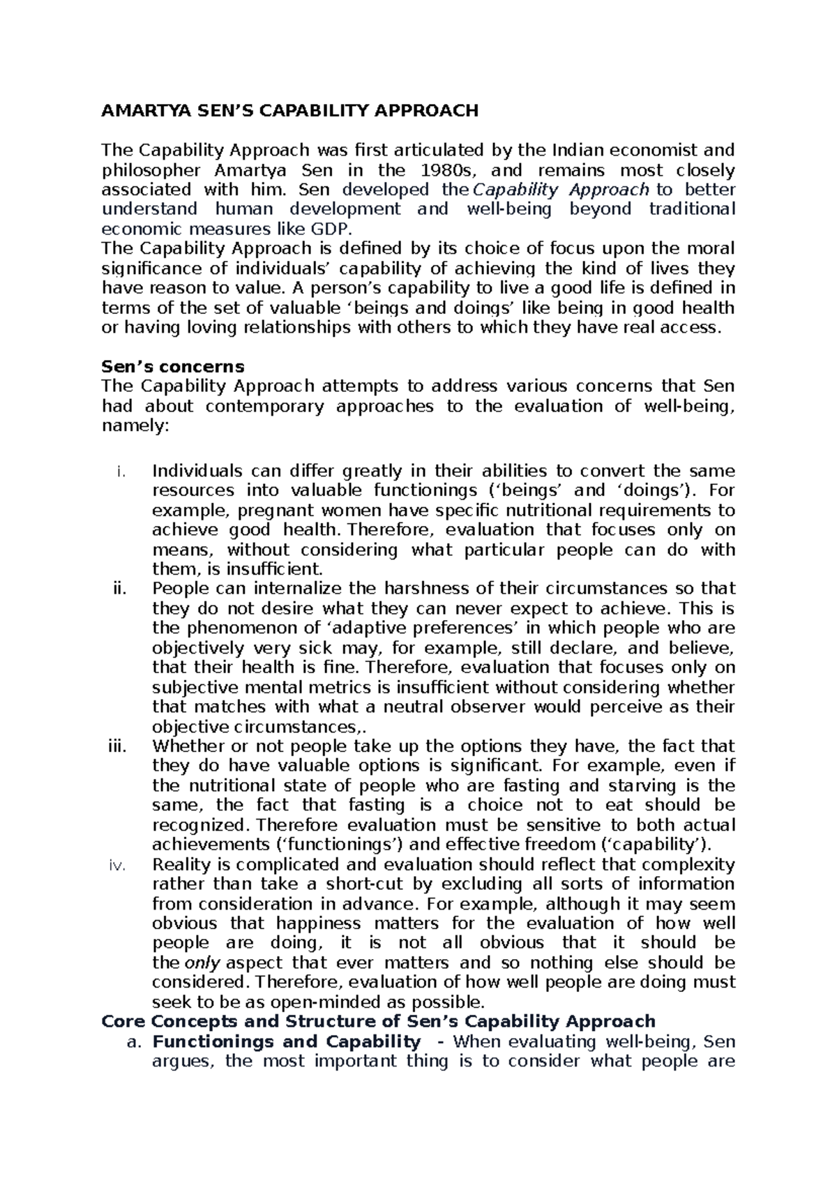 Capability Approach: Understanding Amartya Sen's Framework for Human ...
