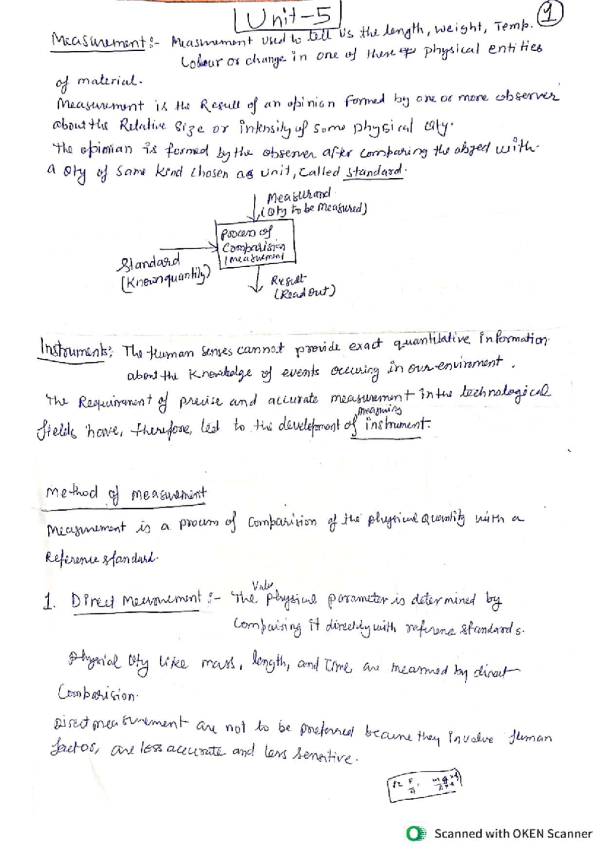 Unit 5 Notes: Measurement & Mechatronics Concepts - Studocu