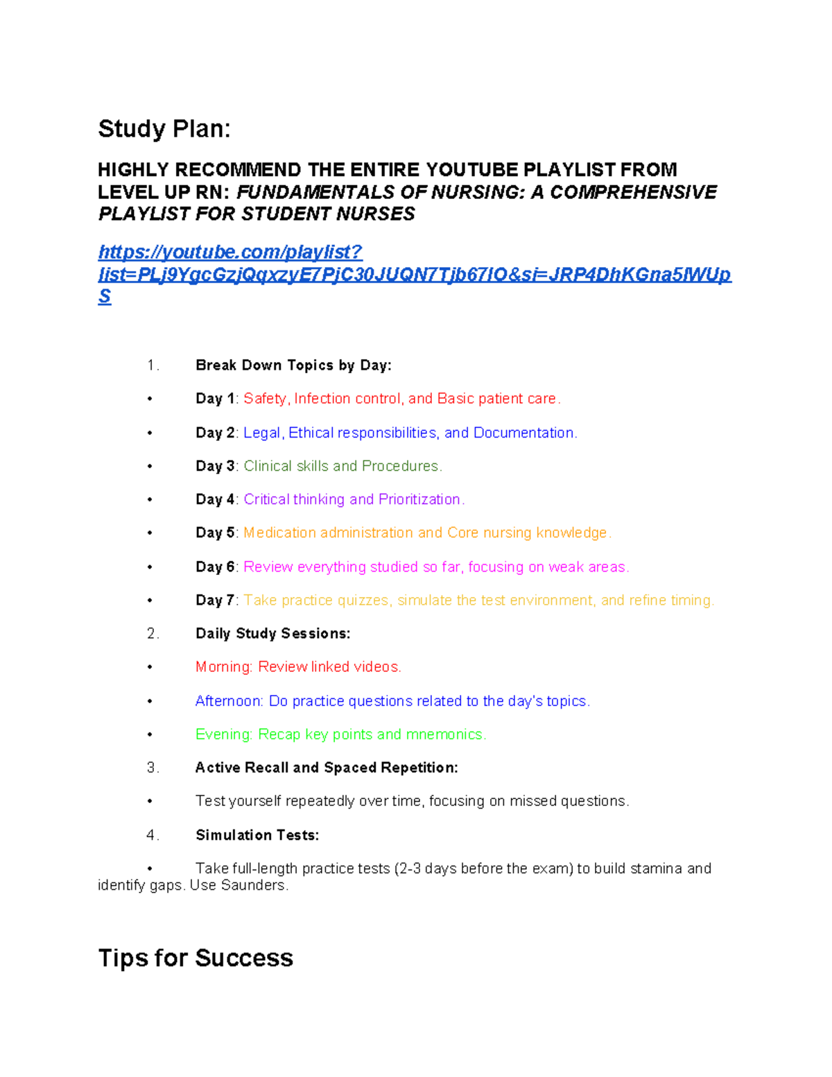 Copy of Study plan for foundations - Study Plan: HIGHLY RECOMMEND THE ...