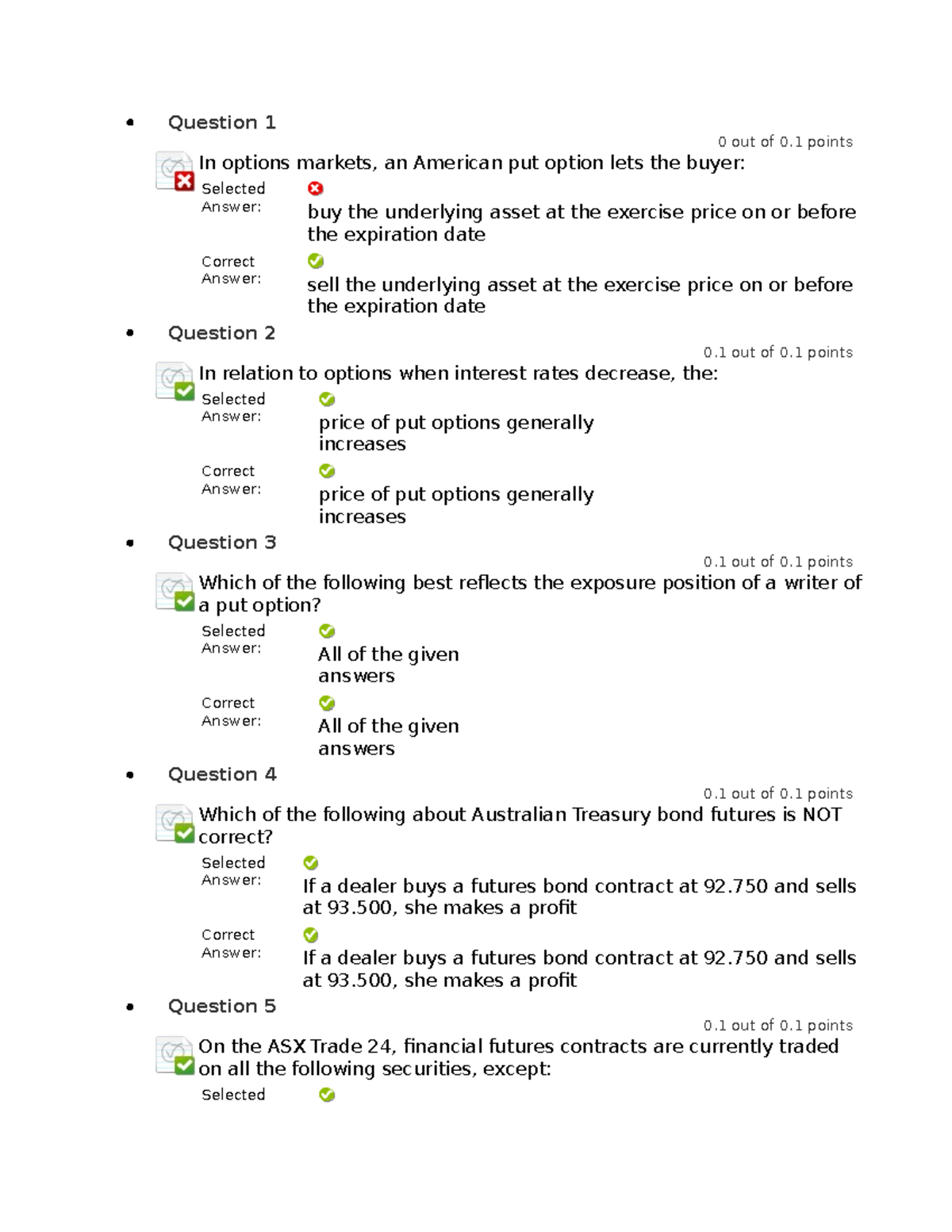 Quiz 10 - Options & Futures Market Analysis - Studocu