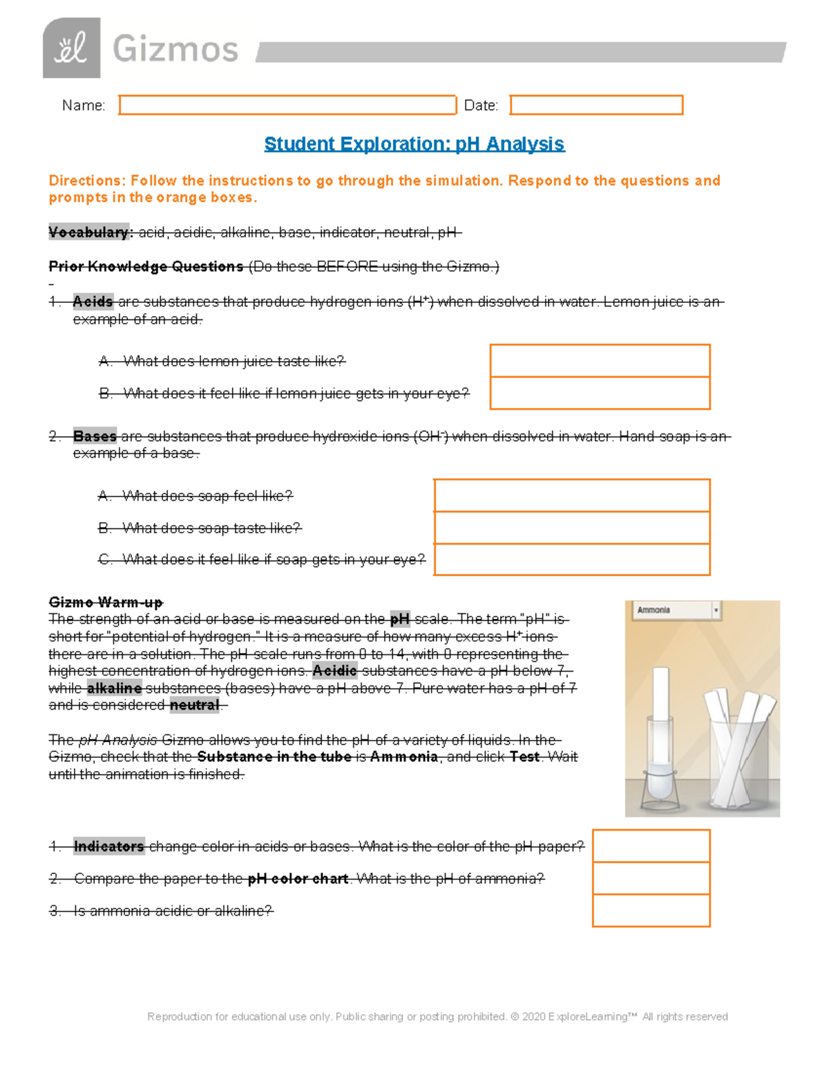 PH Analysis SE - Student Note on pH Measurement and Substances - Studocu