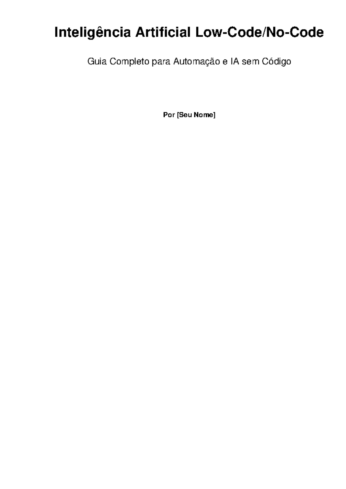 Ebook IA Low Code No Code Completo - Inteligência Artificial Low-Code ...