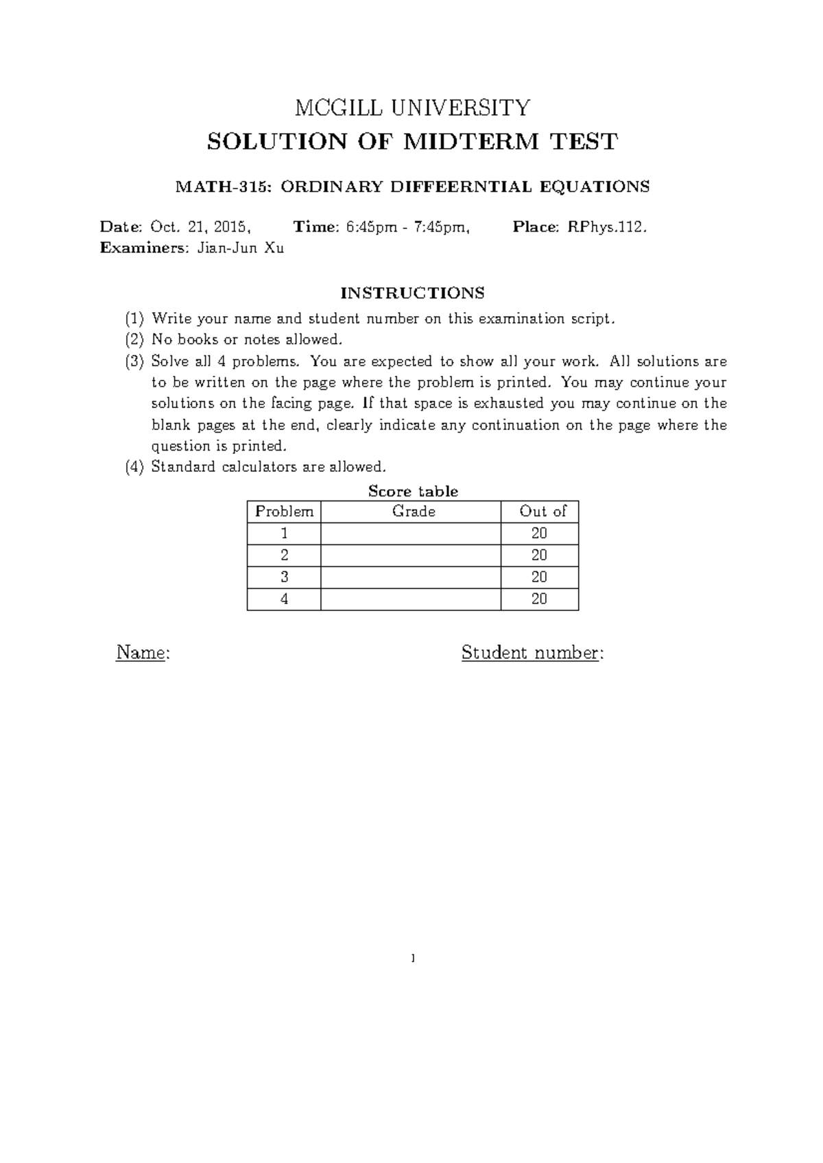 Exam October 2015, questions and answers - MCGILL UNIVERSITY SOLUTION ...
