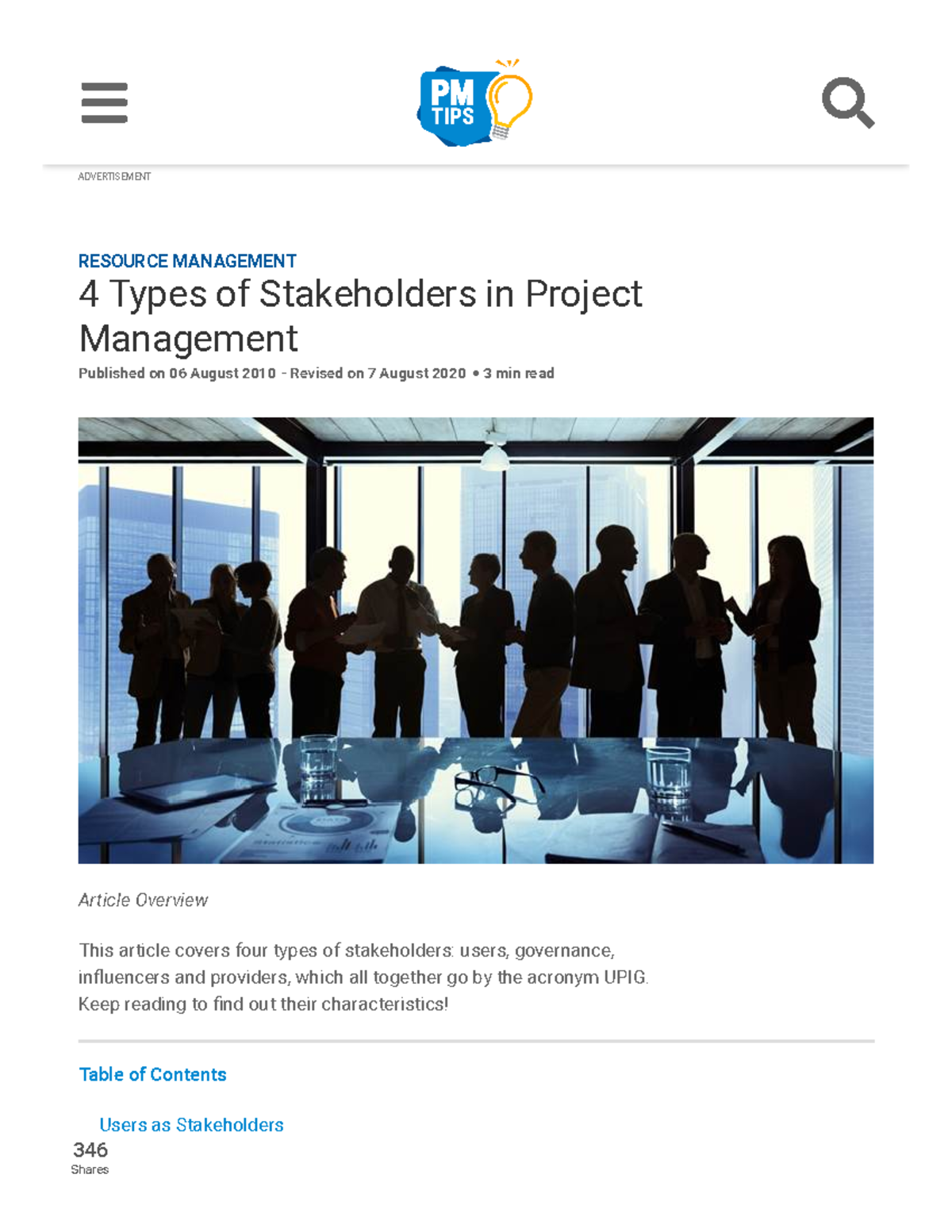 Types of Stakeholders in Project Management: The UPIG Framework - Studocu
