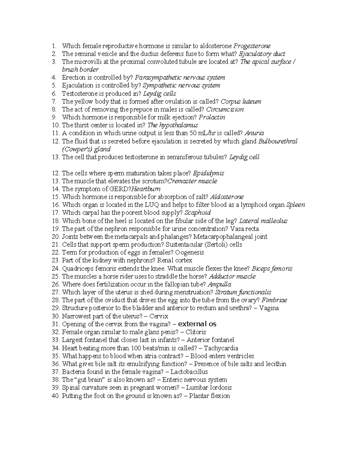Anatomy and Physiology Study Guide: Key Concepts and Terms - Studocu