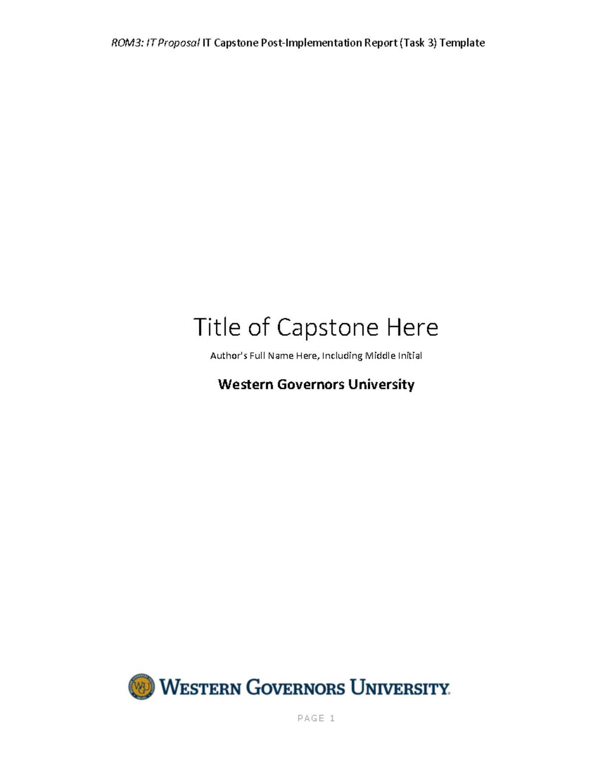 C769: IT Capstone Proposal Report (Task 3) Template - Studocu