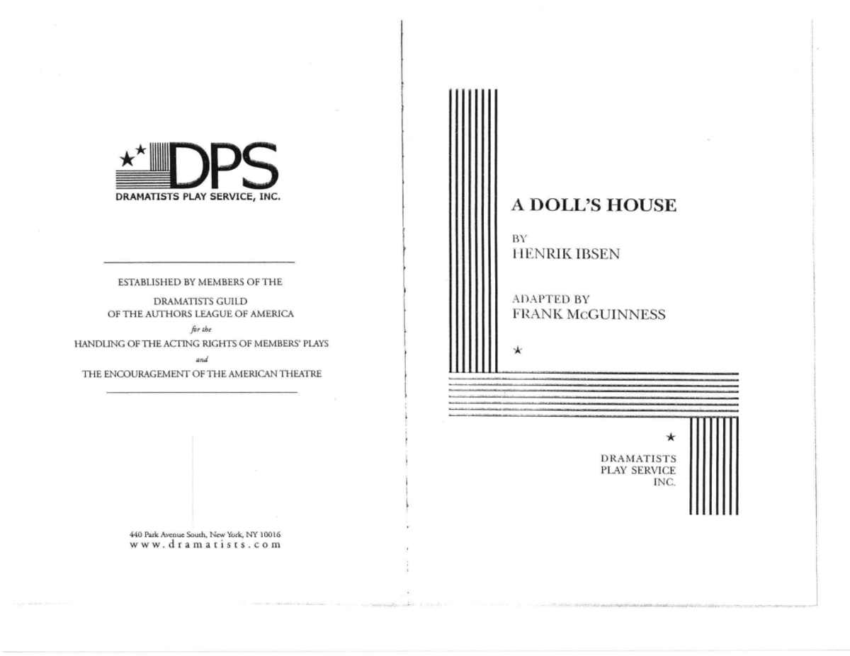 DPS A Doll's House - Full Play Script by Henrik Ibsen - Studocu