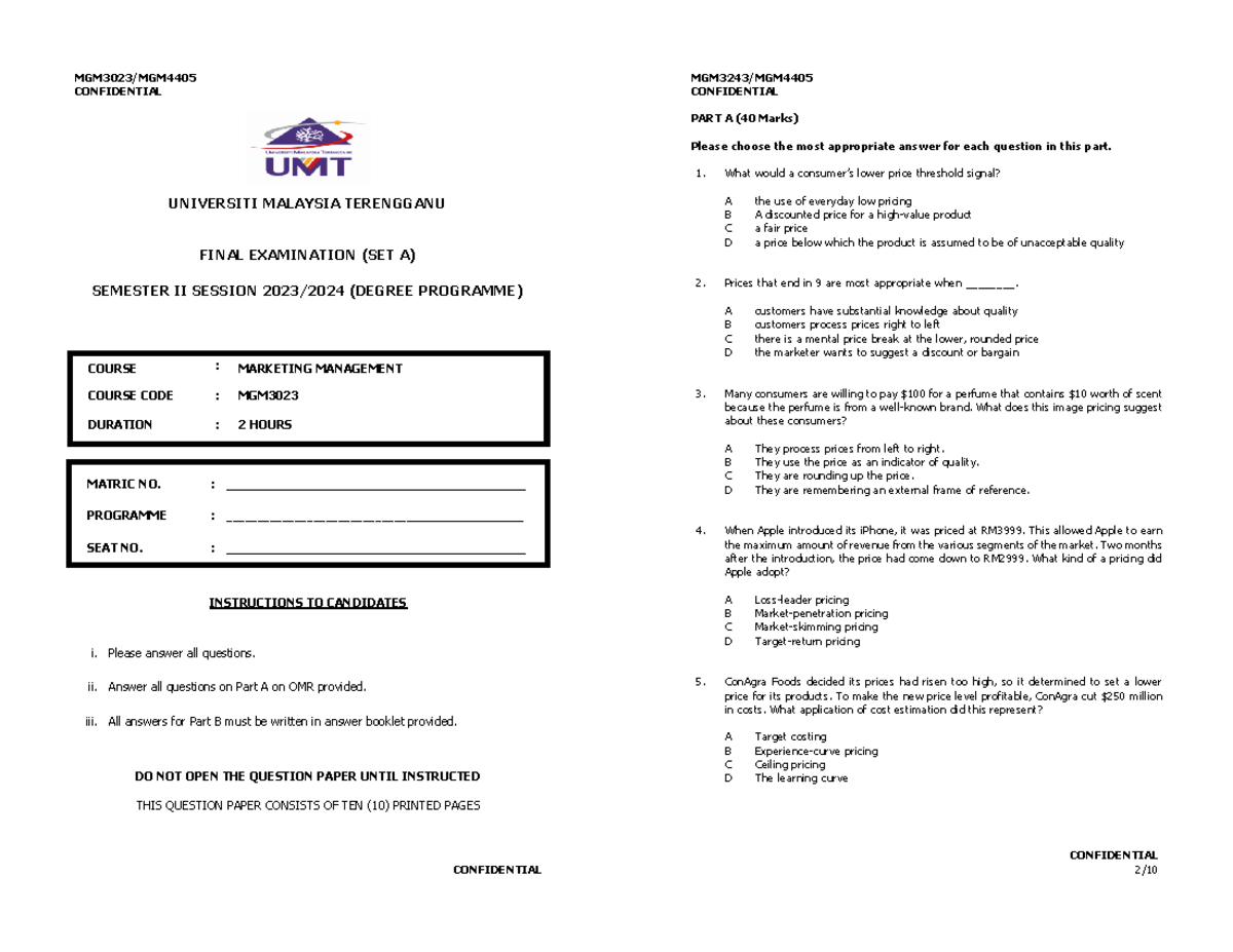 MGM3023 - Final examination semester II notes - Studocu