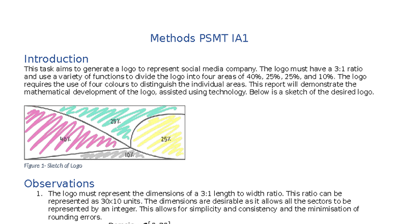 PSMT - Modelling Assignment: Logo Design with Functions & Ratios - Studocu