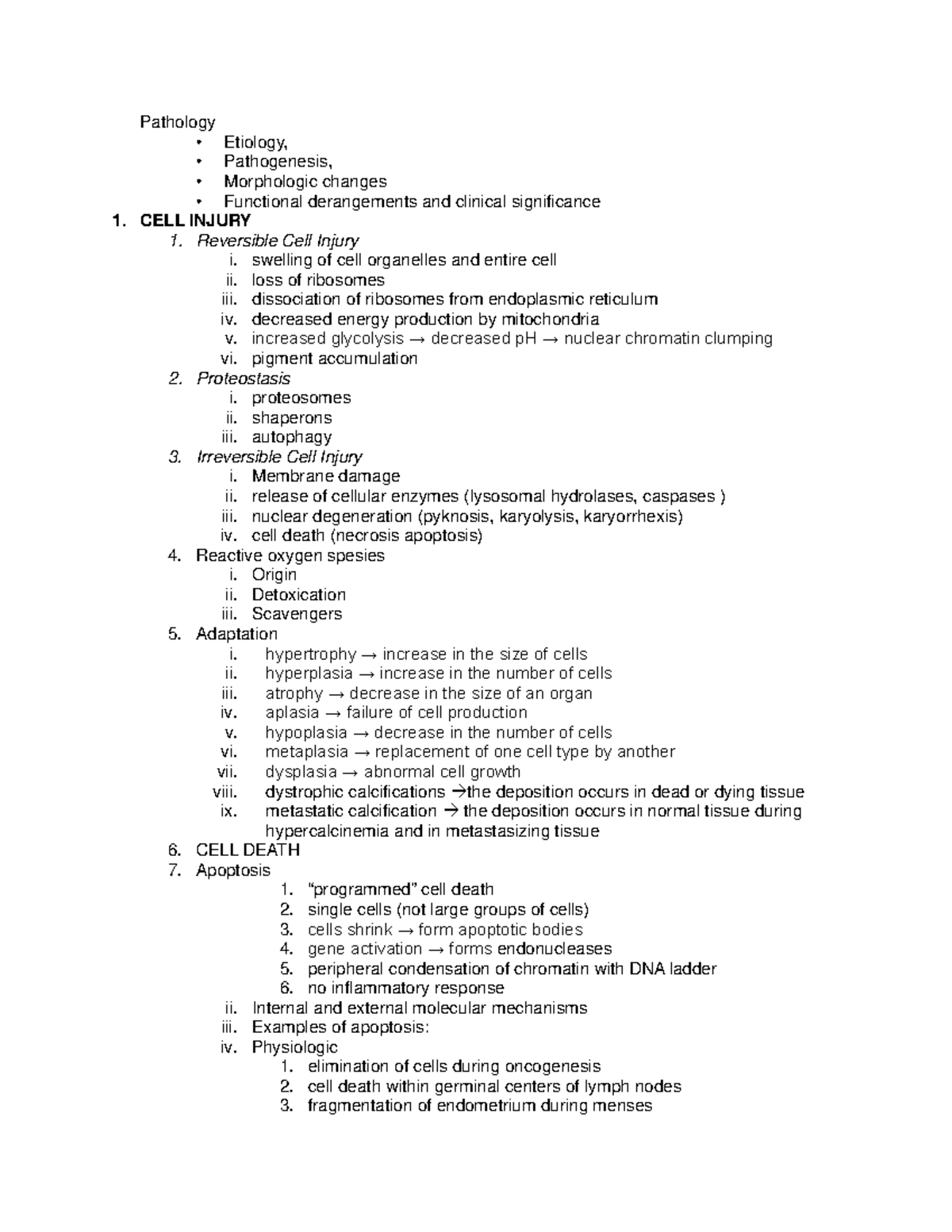 Pathology Study Guide: Cell Injury, Inflammation, and Immunopathology ...