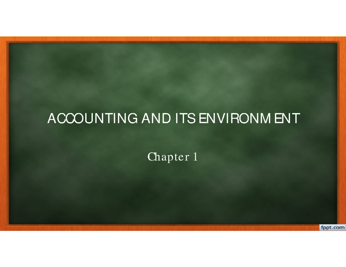 ACCT101 Chapter 1: Definitions and Concepts of Accounting - Studocu