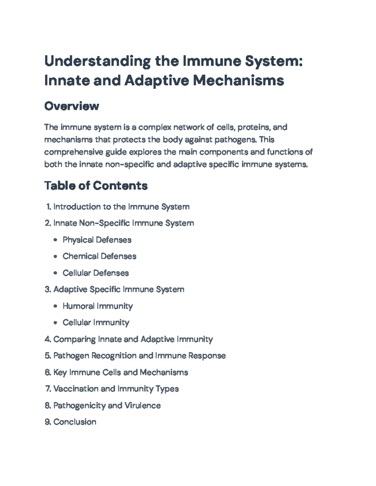 Understanding the Immune System: Innate and Adaptive Mechanisms Guide ...
