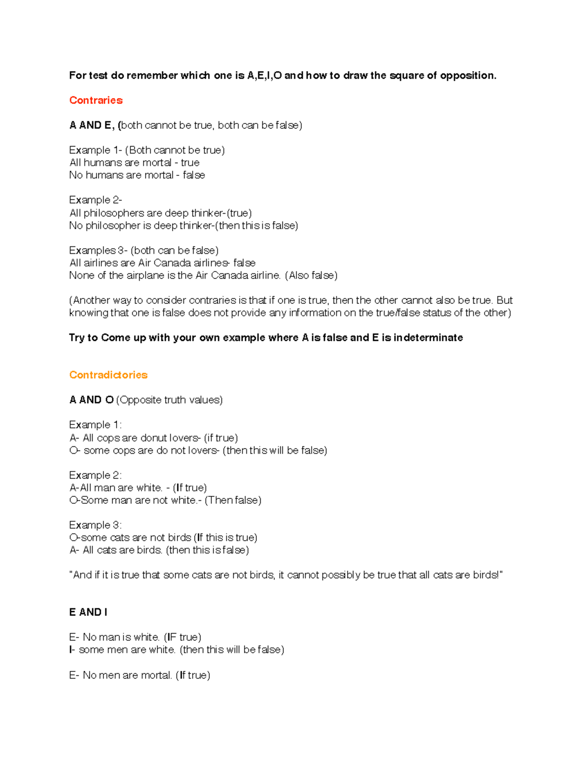 Categorical Group Reasoning Examples: A, E, I, O Relations Explained ...