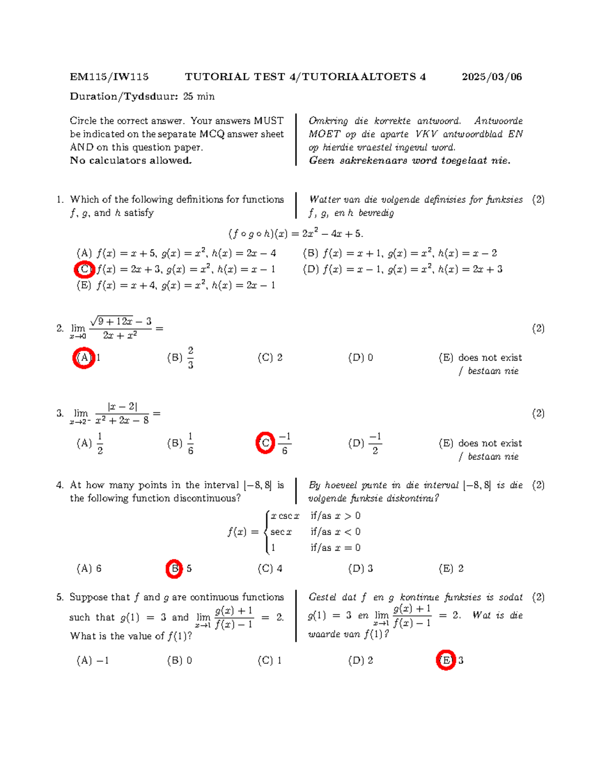 TT4 Memo - Tutorial Test 4 Solutions and Answers - Studocu