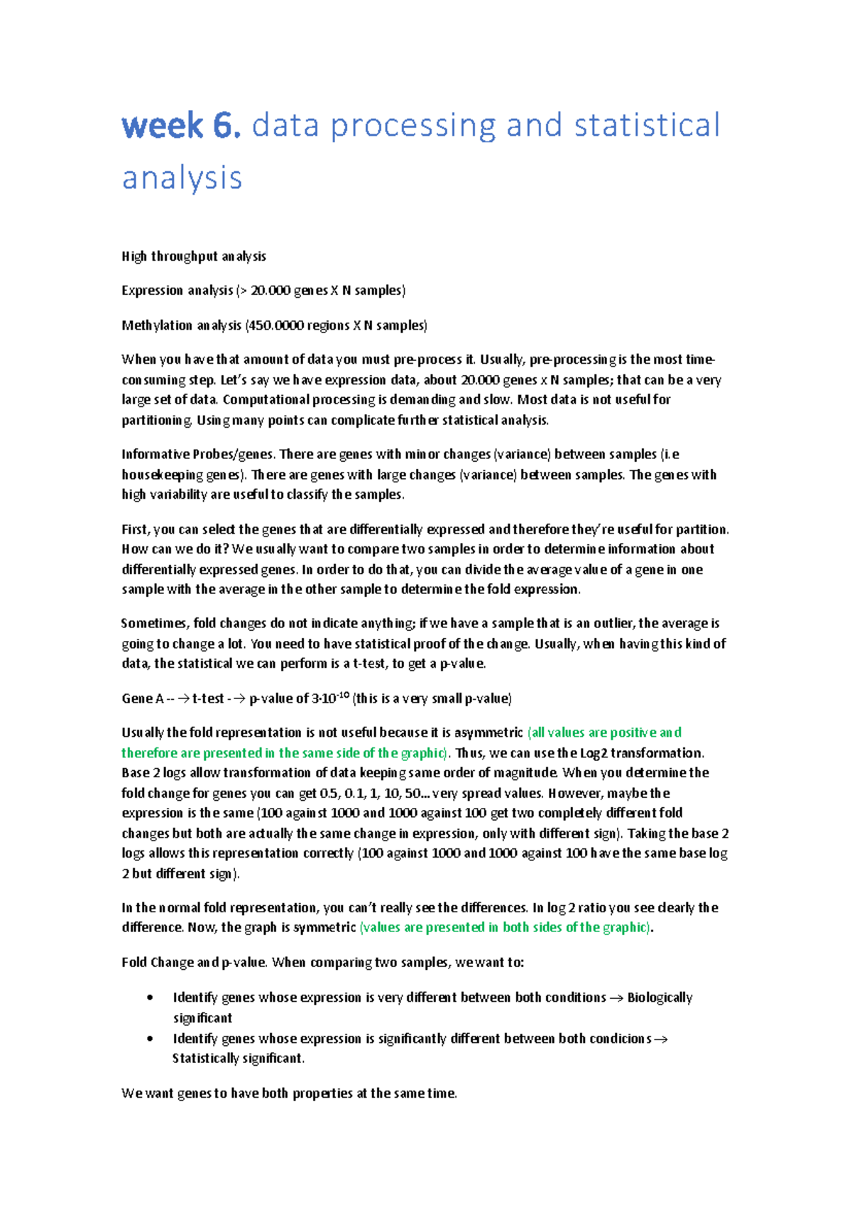 Week 6 DATA Processing AND Statistical Analysis - week 6. data ...
