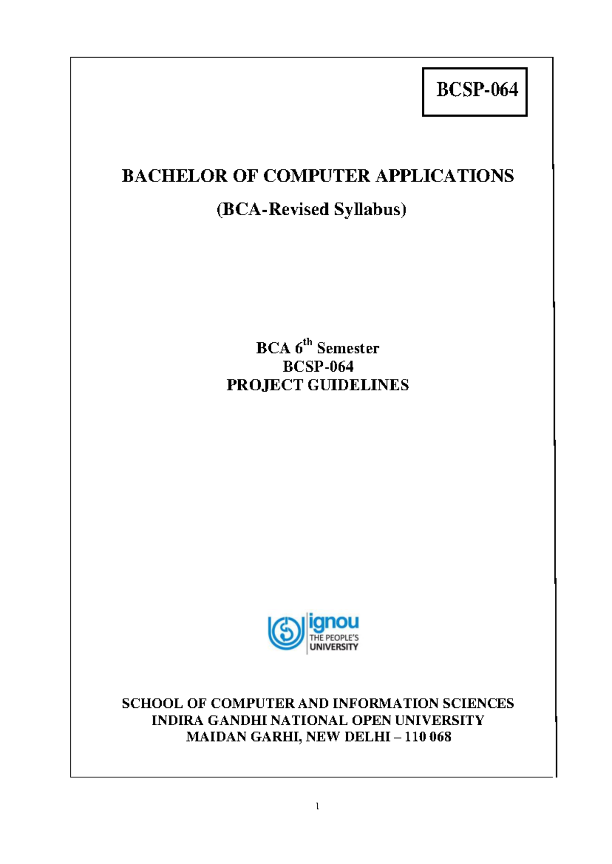 Bca bcsp064 project guideline july 2019 - BCSP- BACHELOR OF COMPUTER ...