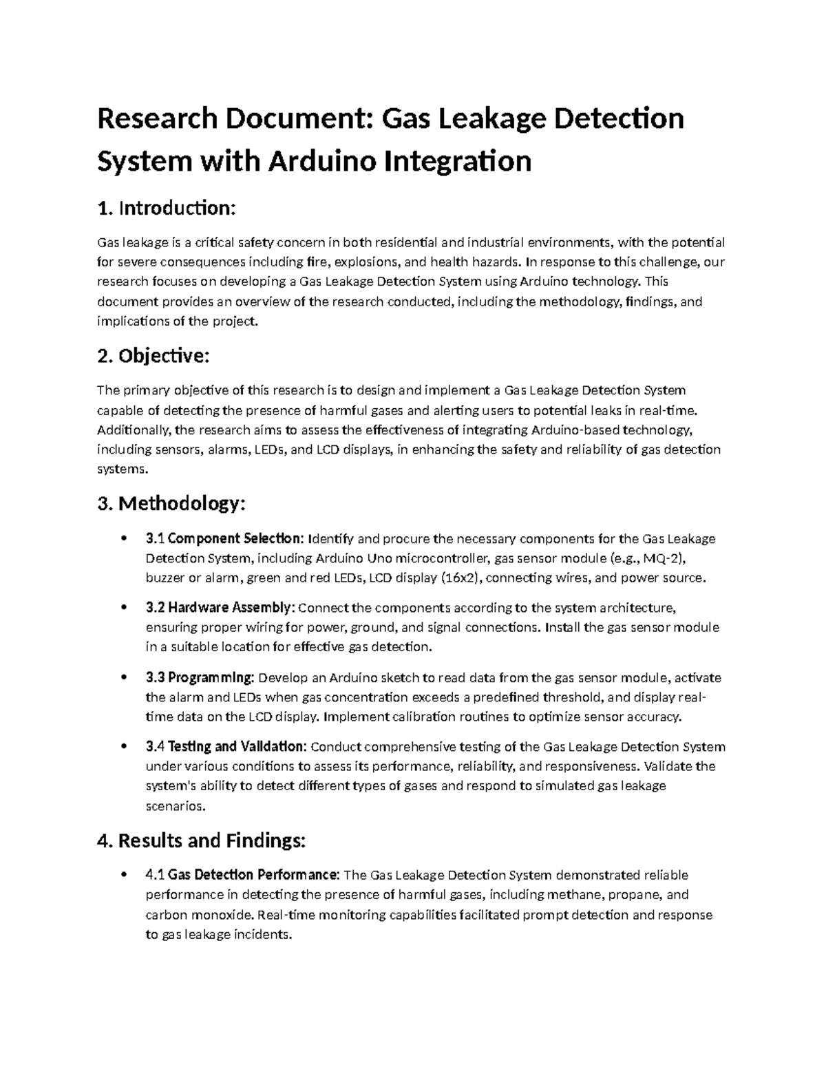Research Document: Gas Leakage Detection System with Arduino ...