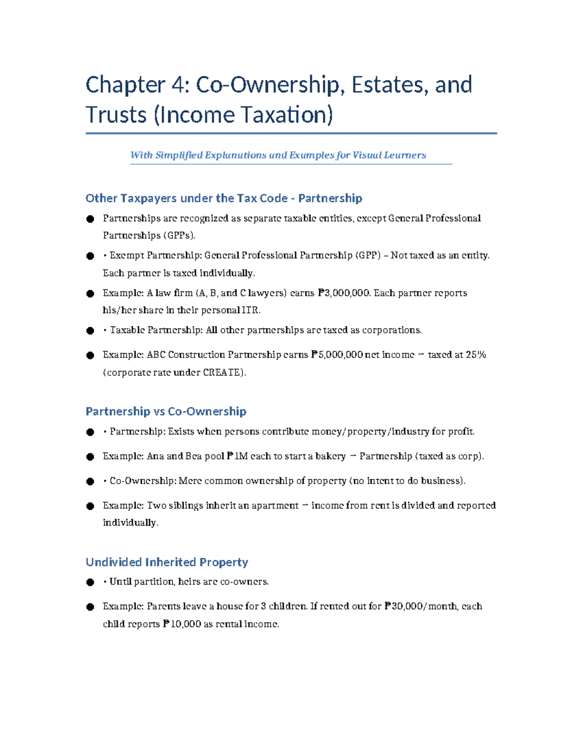 Chapter 4: Co-Ownership, Estates & Trusts - Income Taxation Examples ...