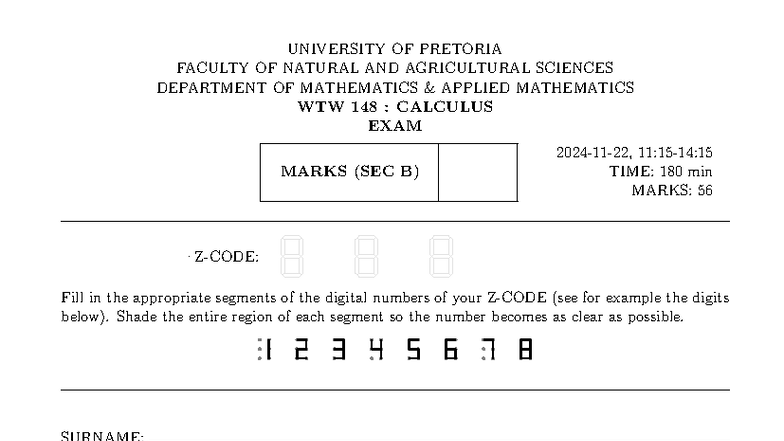 WTW 148: 2024 Calculus Exam Question Paper - Studocu
