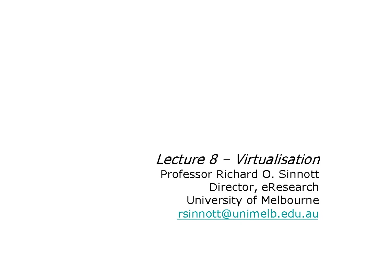 Cluster and Cloud Computing Lecture 3: Overview of Distributed Systems ...