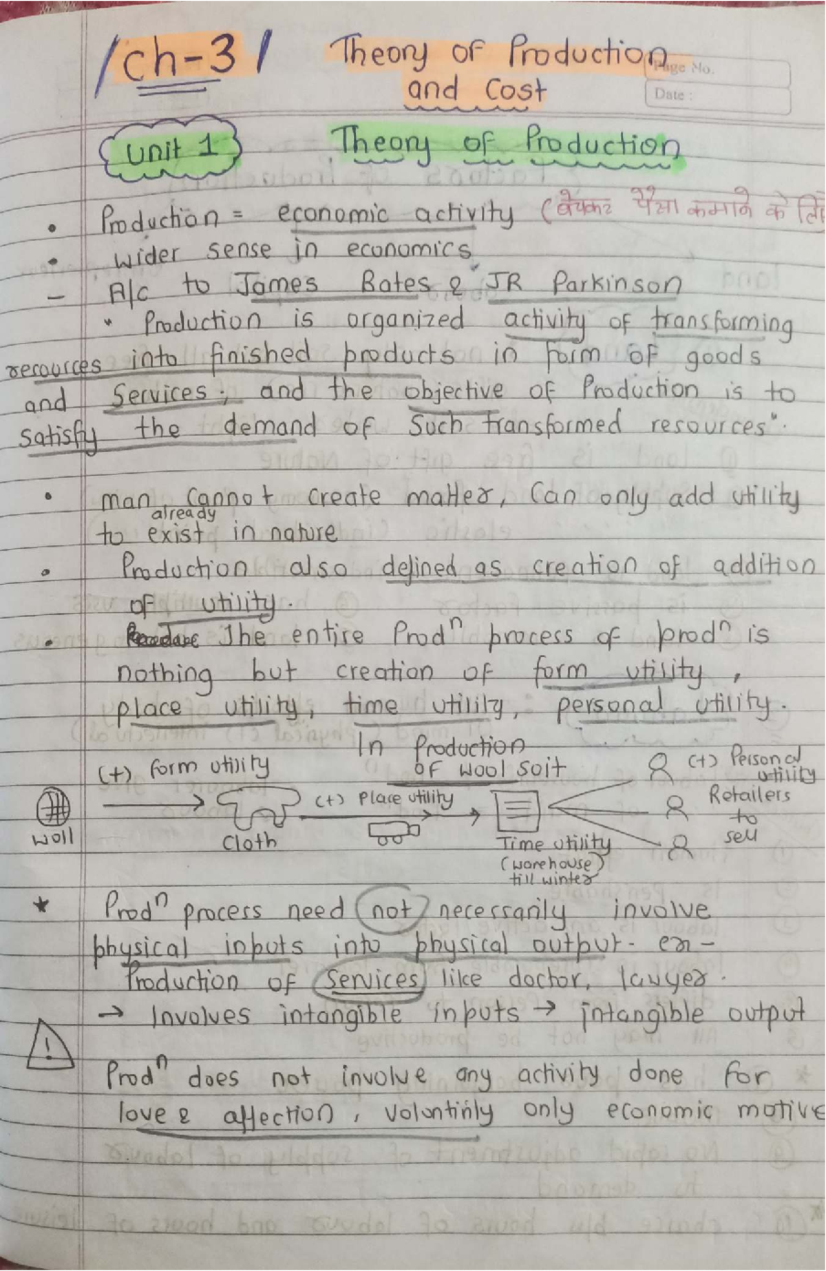 Production and Cost - Unit 1 Theory of Production Overview - Studocu