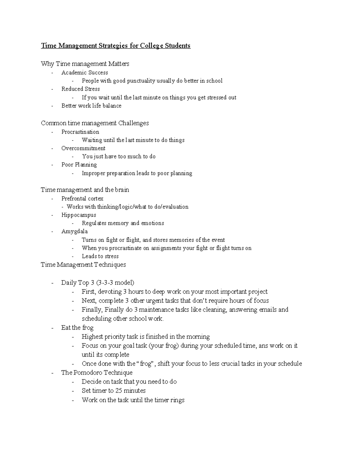SLS Notes: Effective Time Management Strategies for Students - Studocu
