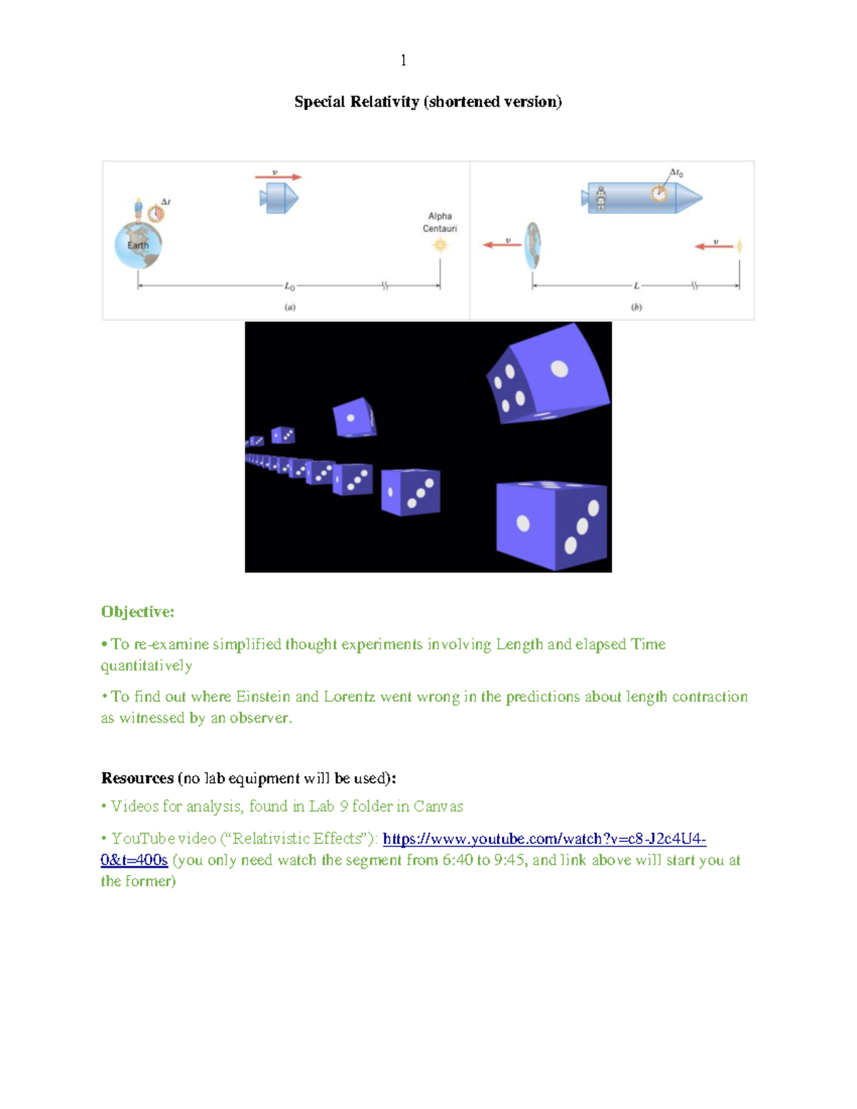Special relativity (PHYS 101) - simplified thought experiments and ...