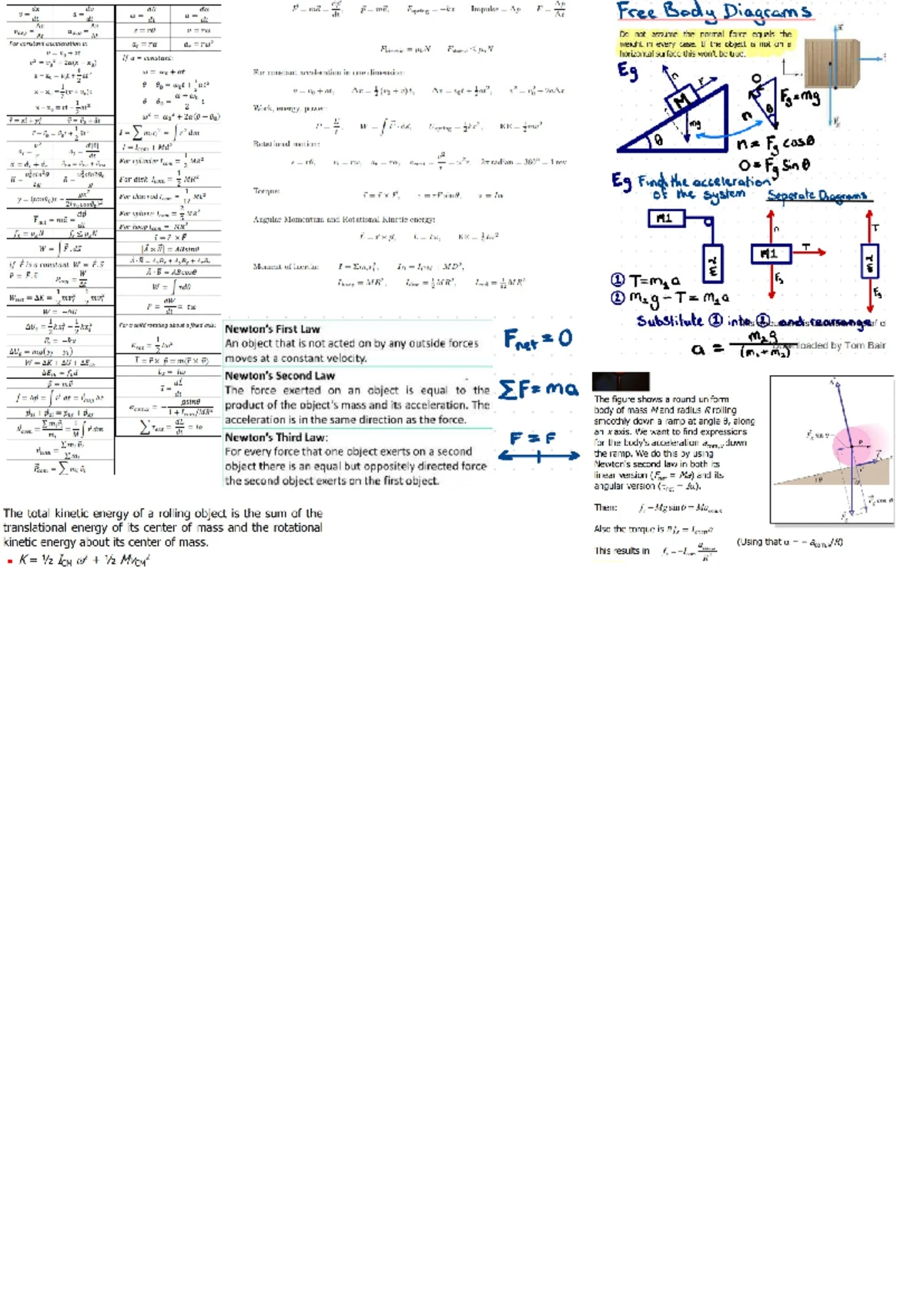 Formula Sheet PHYS101 Engineering Physics 1A - Engineering Physics A ...
