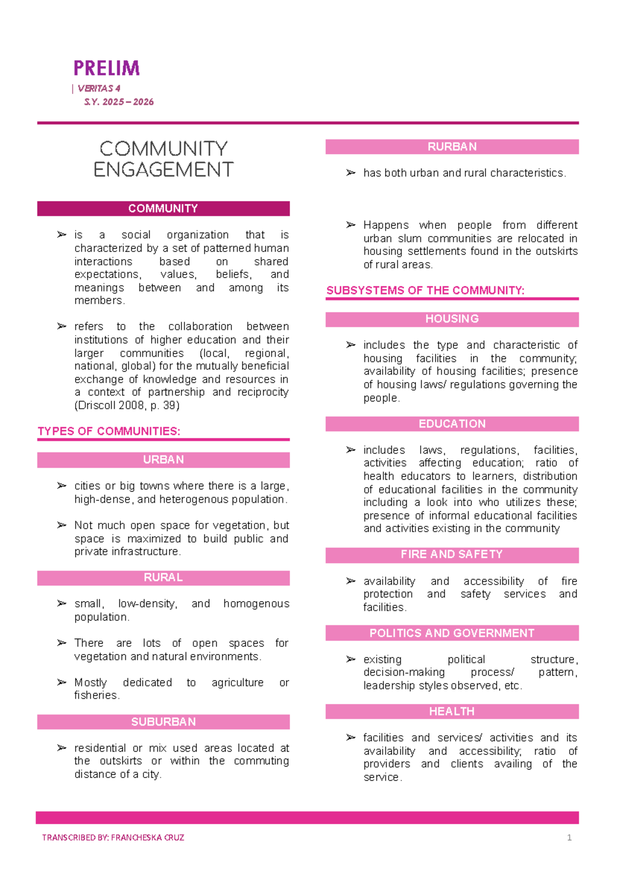 Prelim-Veritas - veritas - PRELIM | VERITAS 4 S. 2025 – 2026 COMMUNITY ...