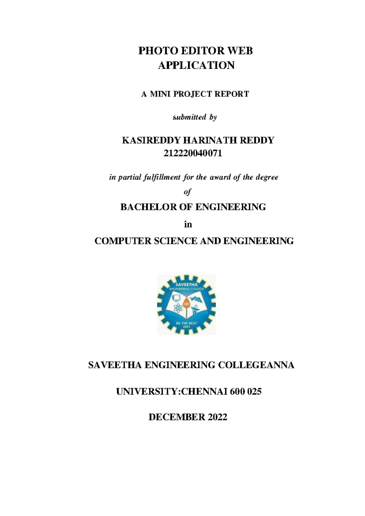 21222004 0071 - Mini Project Report on Photo Editor Web Application ...