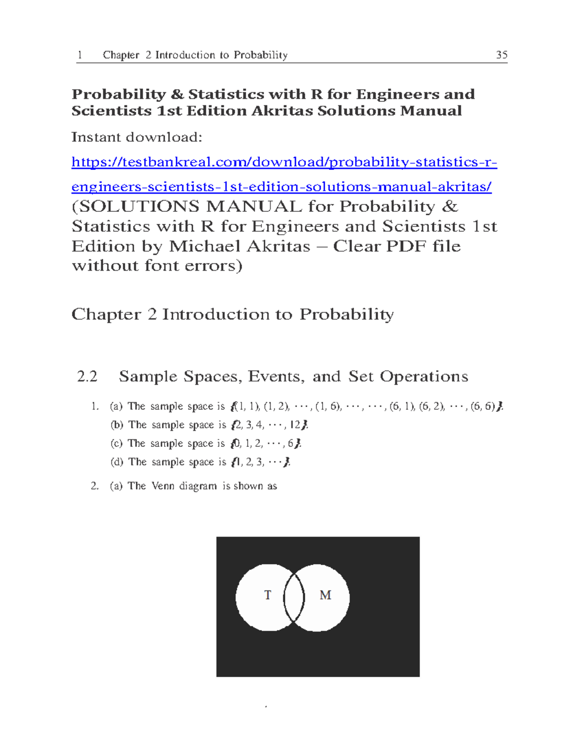 Solutions manuel - 1 Chapter 2 Introduction to Probability 35 ...