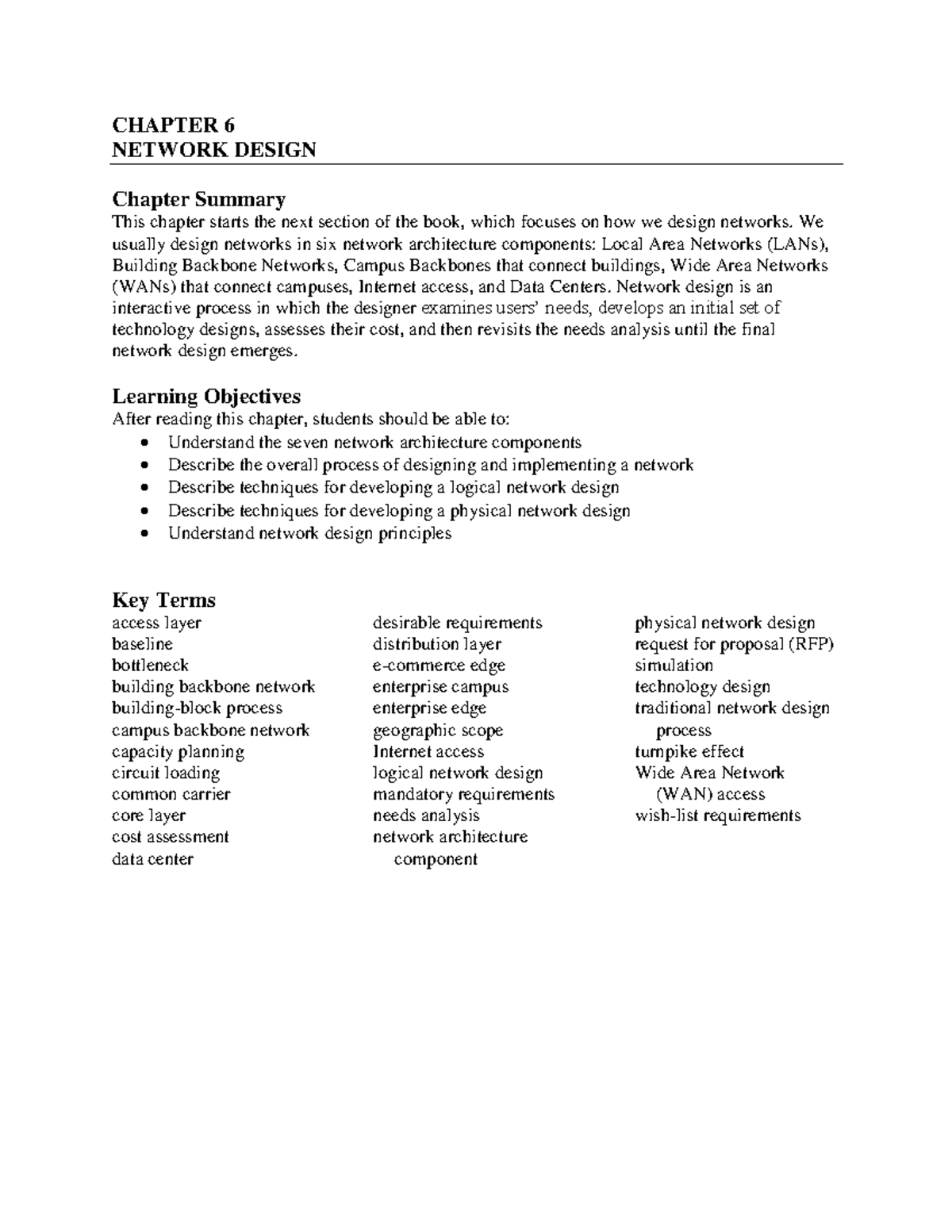 Ch06 - Network Design Principles and Practices Overview for Students ...
