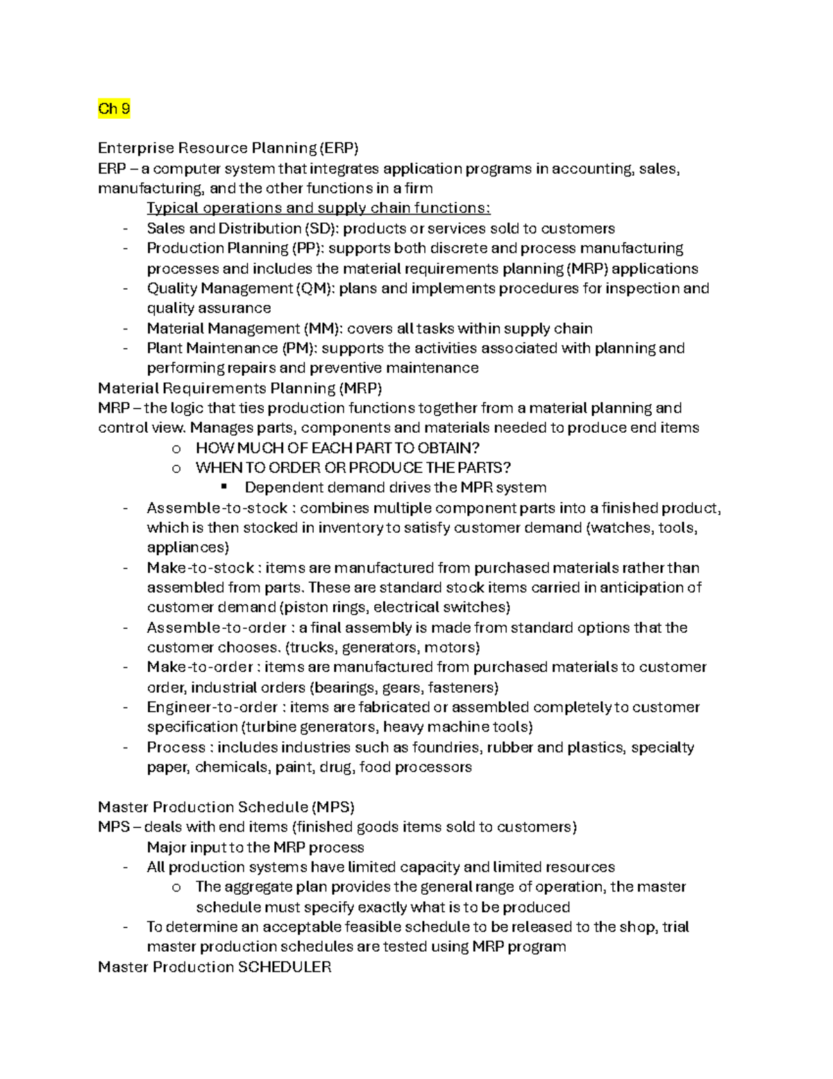 Exam 2 Study Guide: Operations Management Essentials (OM 202) - Studocu