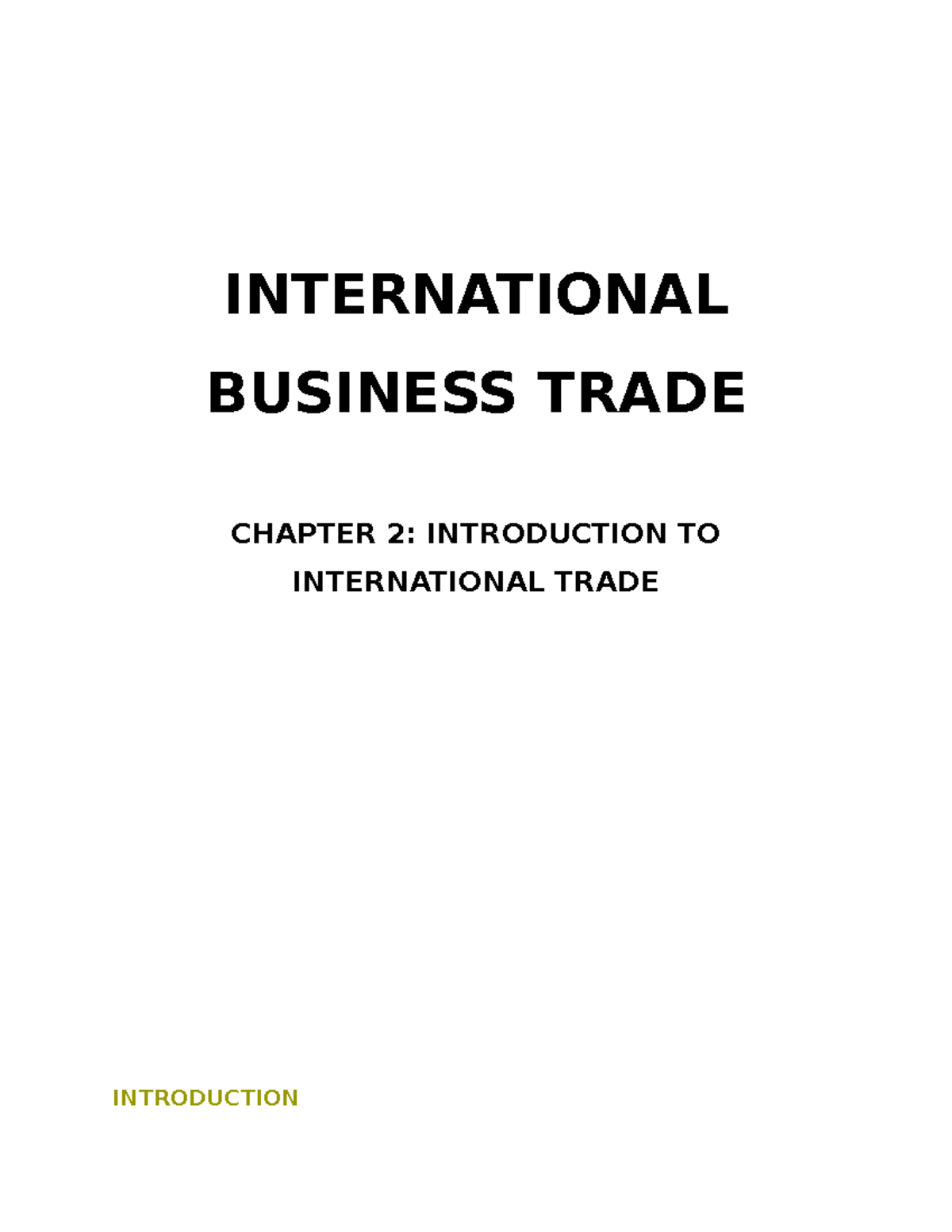 International Business Trade ( Chapter 2) Reviewer - INTERNATIONAL ...
