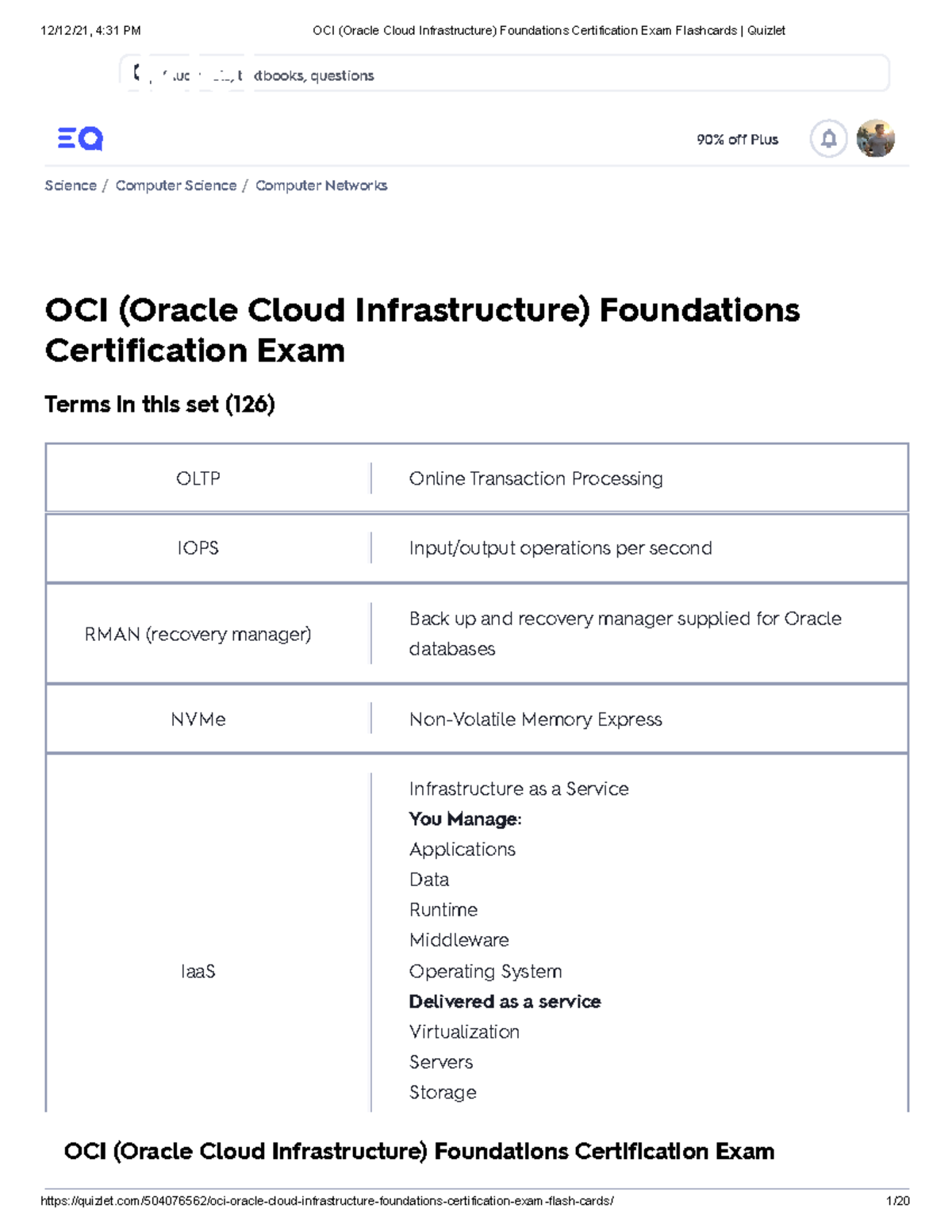 OCI (Oracle Cloud Infrastructure) Foundations Certification Exam ...