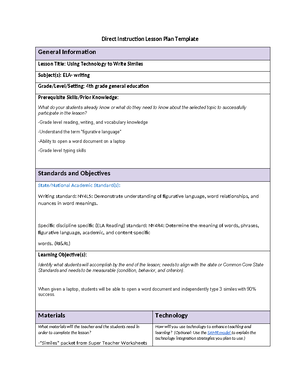 Task 1 Elementary Science Methods - 5E Lesson Plan Template General ...
