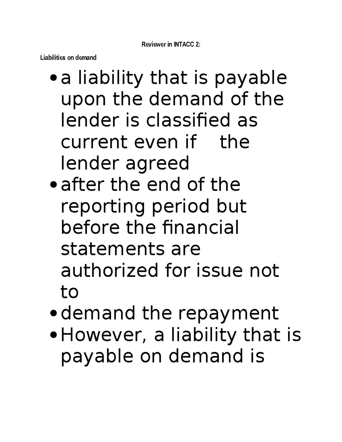 INTACC 2: Current Liabilities Overview and Classification Notes - Studocu