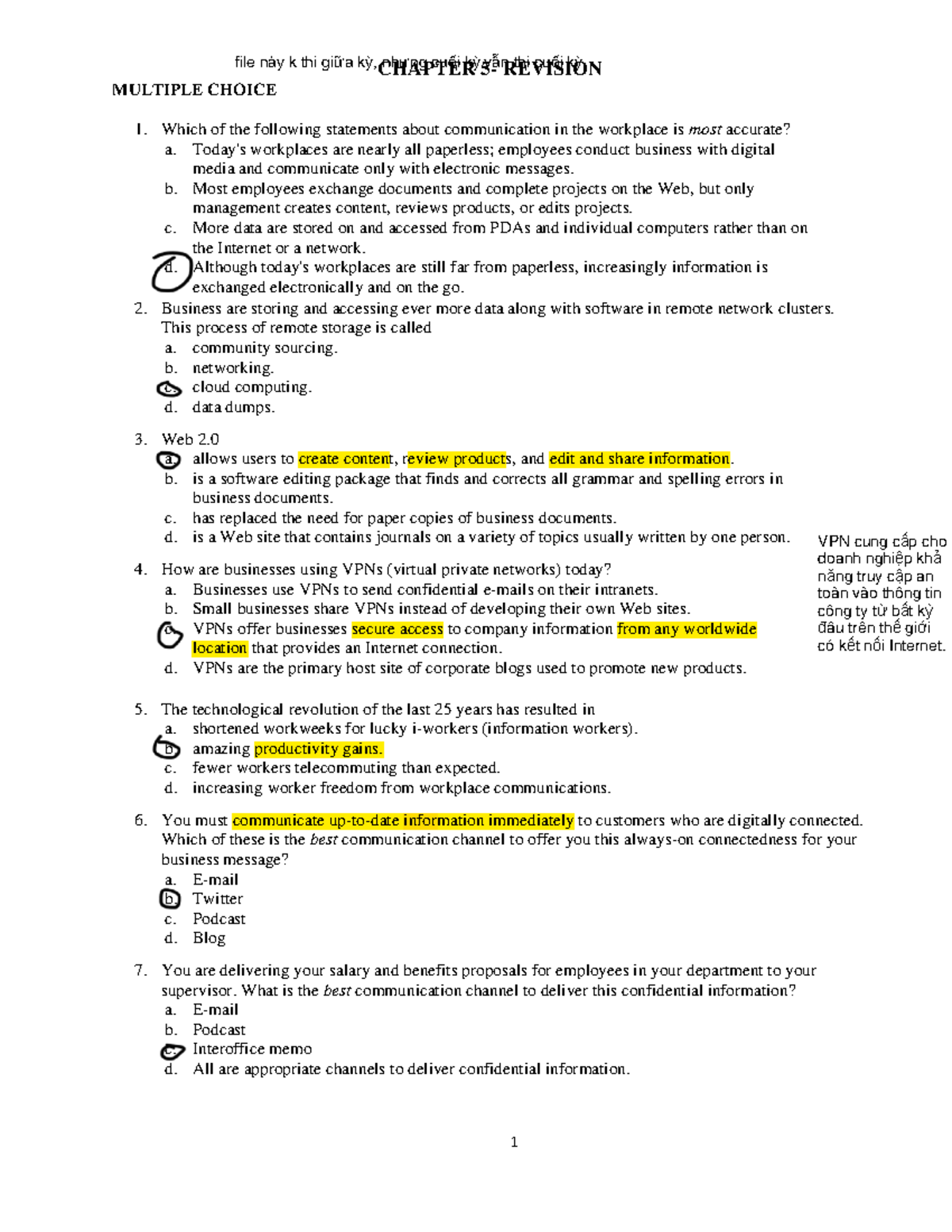 CHAPTER 5 REVISION QUESTIONS FOR FINAL EXAM - Studocu
