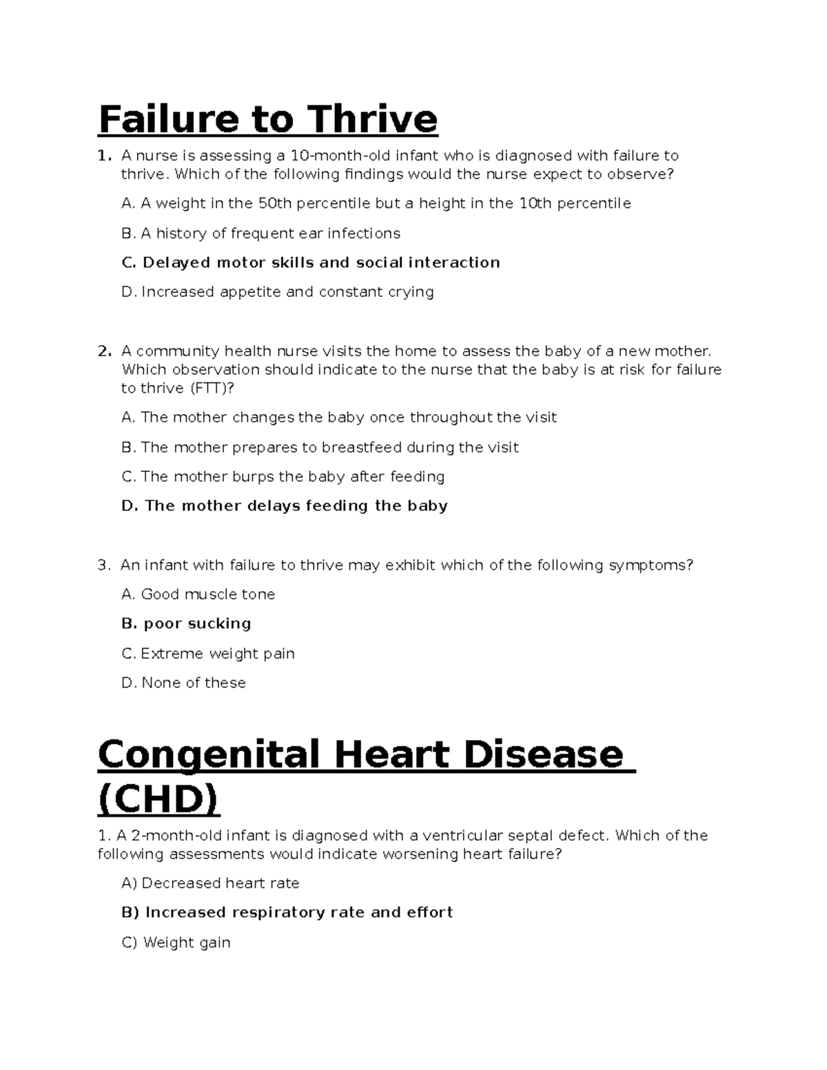 Exam 2 Study Guide: Key Questions on Pediatric Conditions and Nursing ...