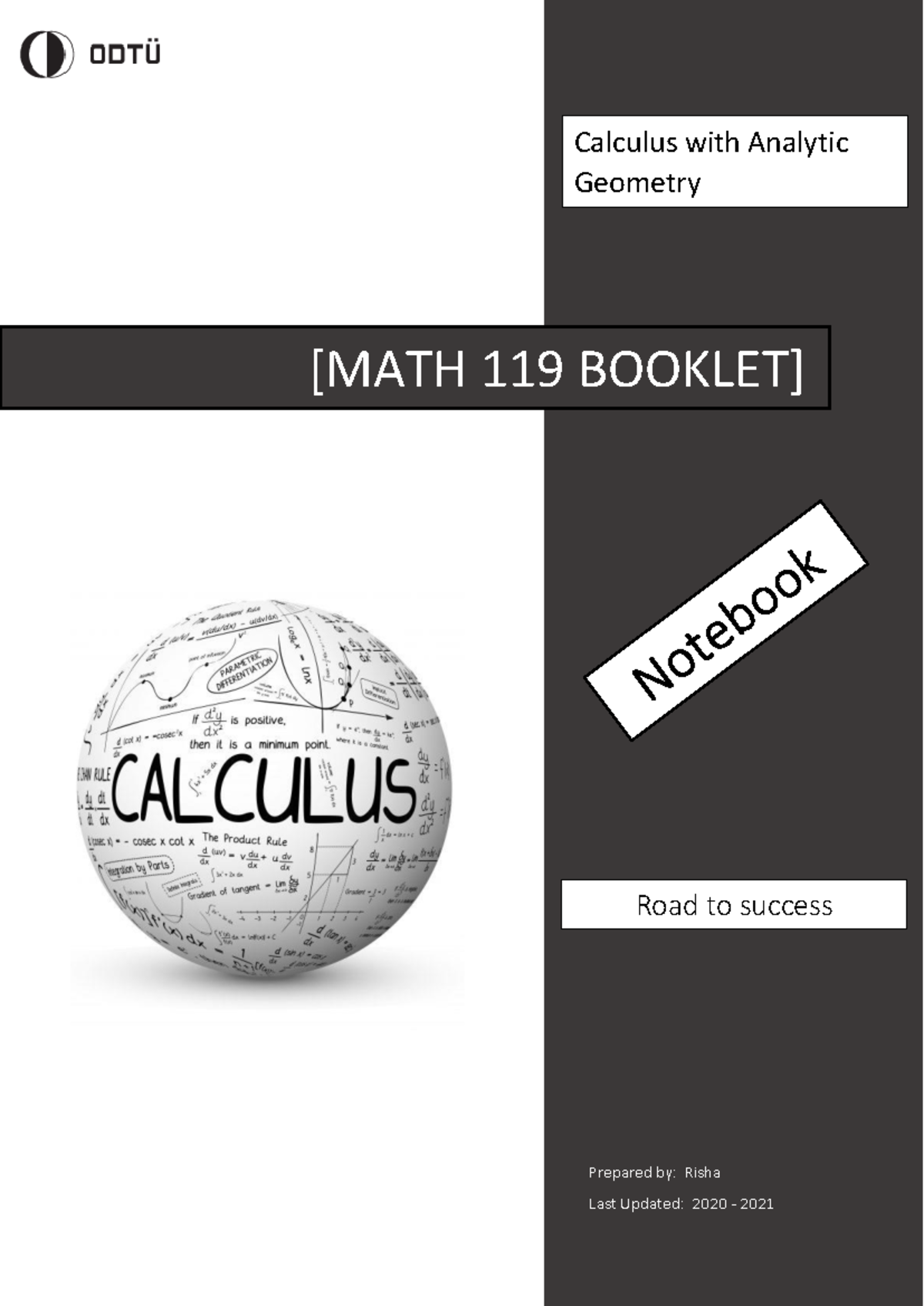 Math119 Note Book Booklet V3 - Prepared by: Risha Last Updated: 2020 ...