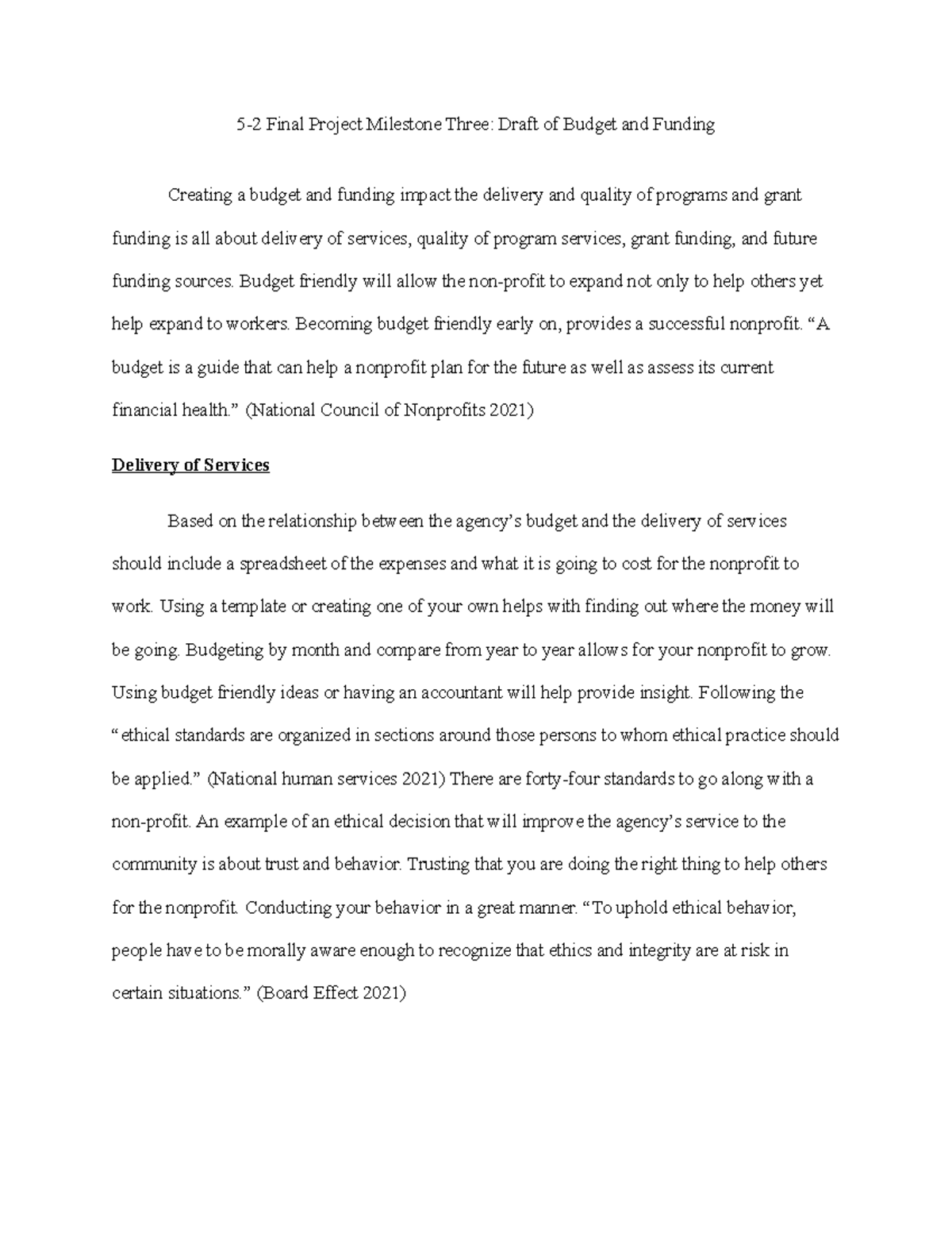 5-2 Final Project Milestone 3: Budget and Funding Draft Overview - Studocu
