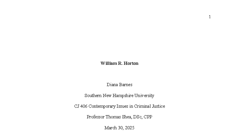 CJ 406 Case Study: The Impact of the William R. Horton Case on Criminal ...