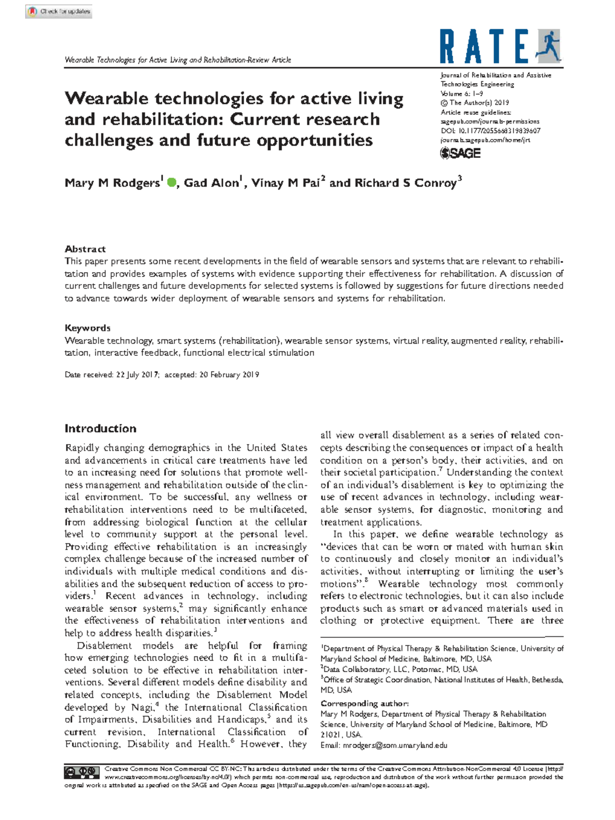 Current Challenges and Future Opportunities in Wearable Tech for Rehab ...