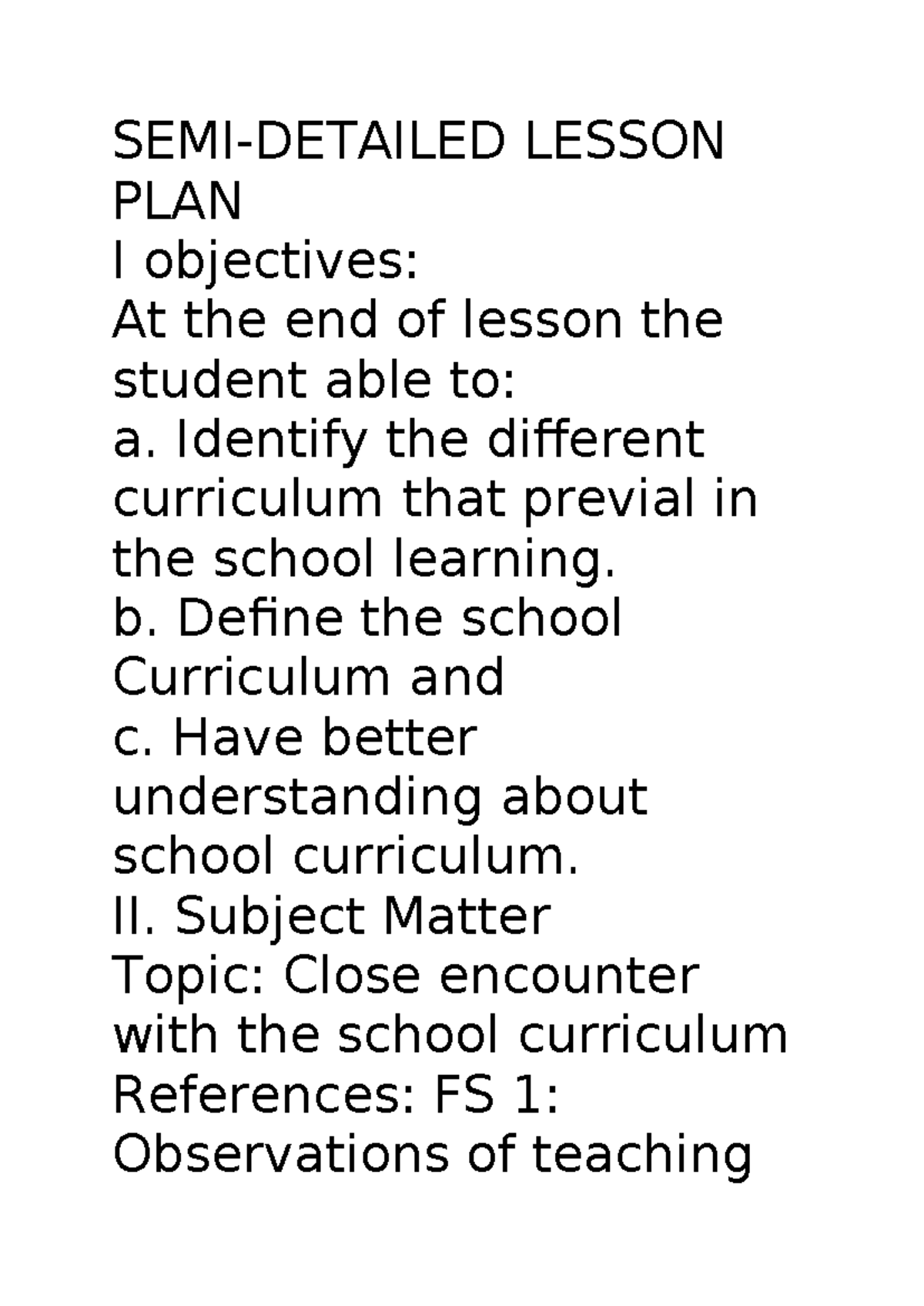 DEMO EL SFIS - Lesson Plan on School Curriculum and Spatial Figures ...