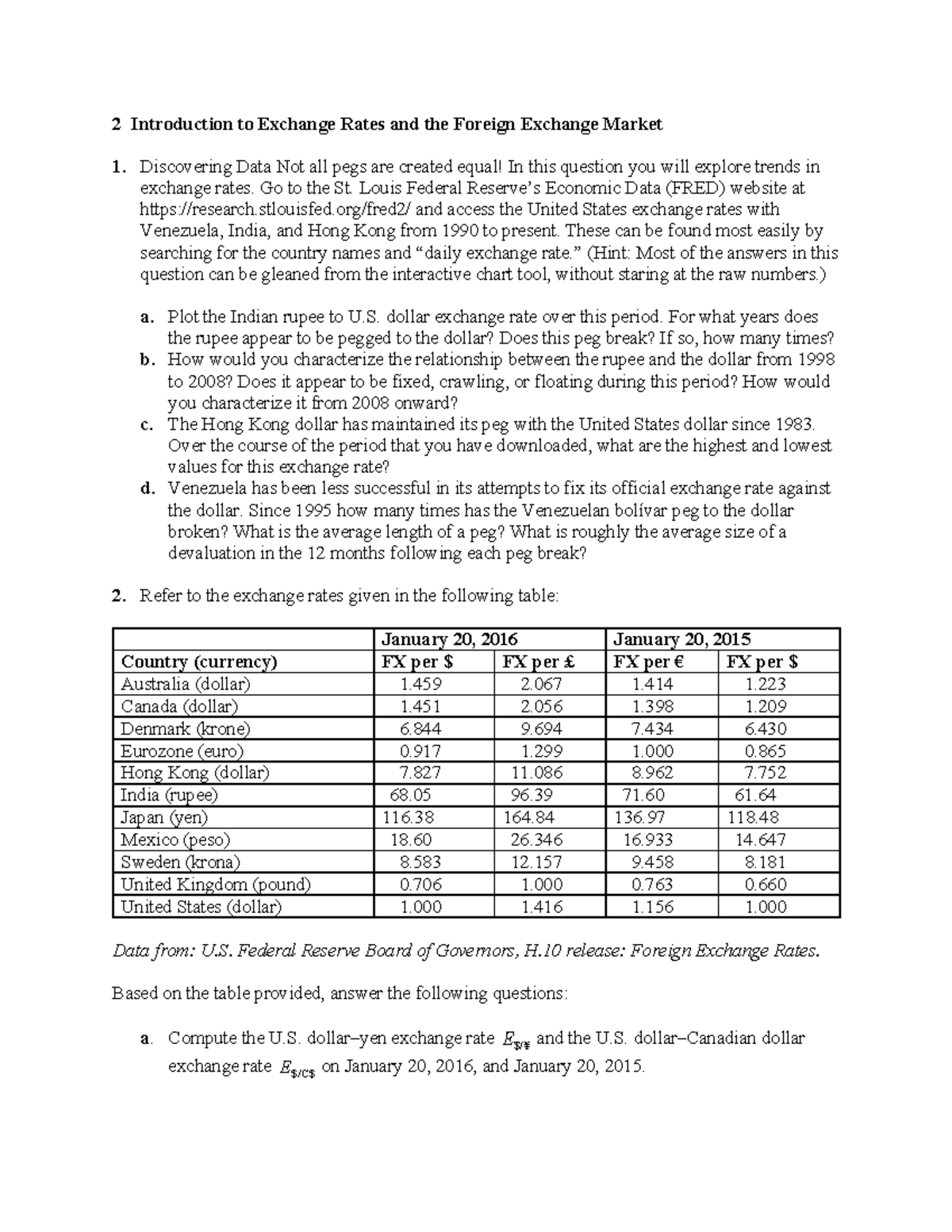 End of Chapter Problems Ch2: Exchange Rates & FX Market Analysis - Studocu