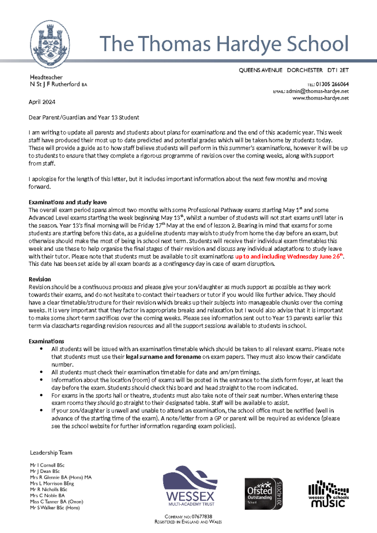 Year 13 Exam Plans and Revision Guidance – April 2024 Update - Studocu